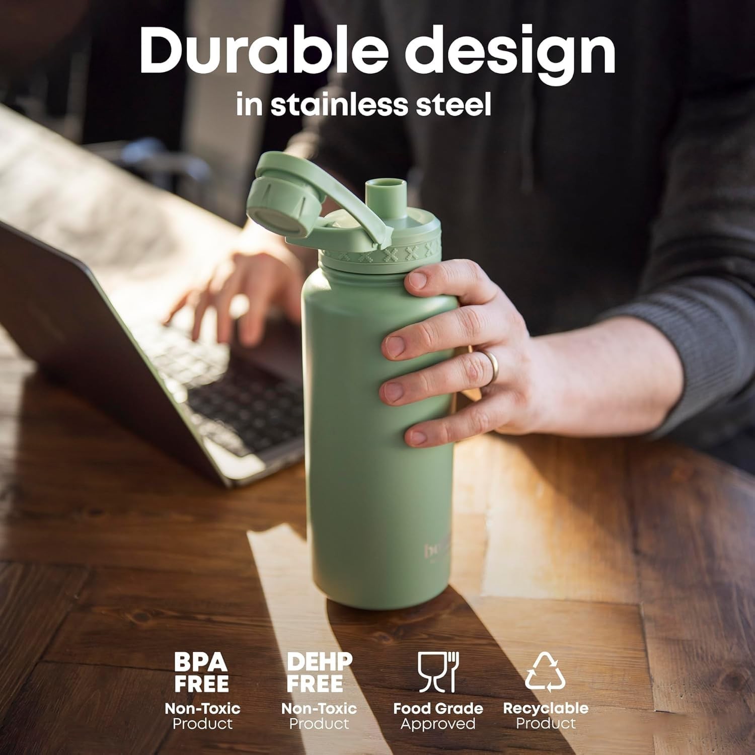 Smartshake Bohtal 960Ml/32 Oz Insulated Water Bottle Durable Stainless Steel