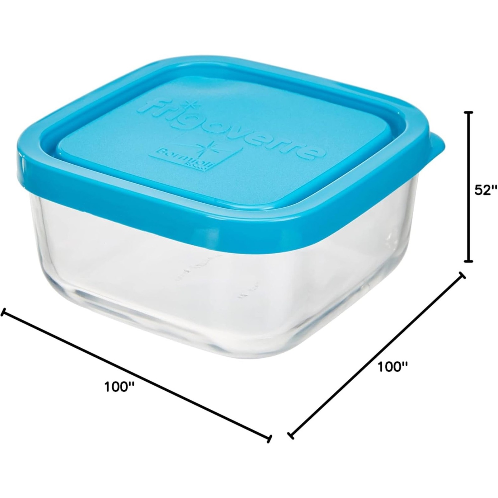 Bormioli Rocco Frigoverre 11.75 oz Square Glass Container with Lid – Italy Made