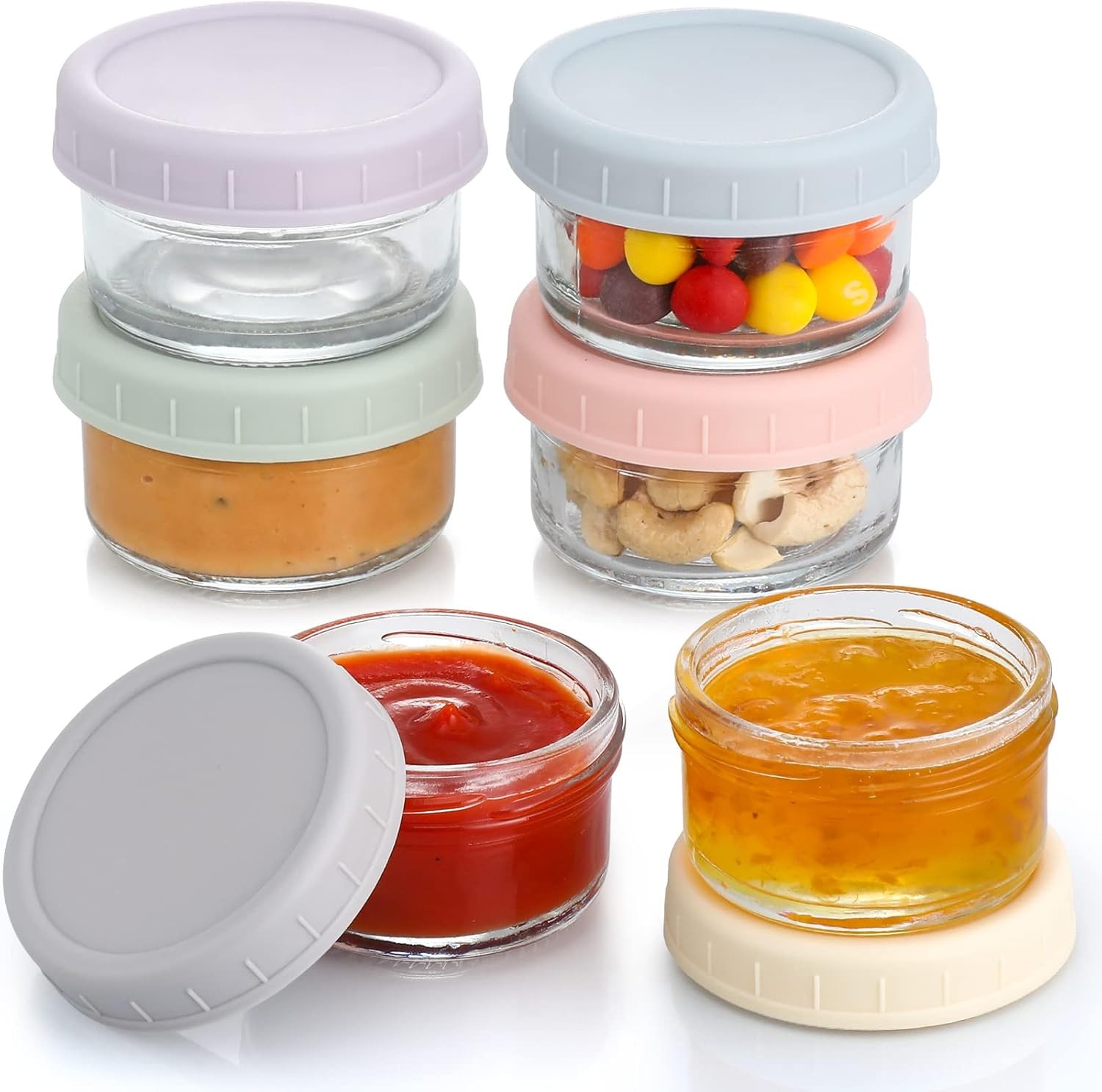 Small Condiment with Lids, Dipping Sauce Cups Set,