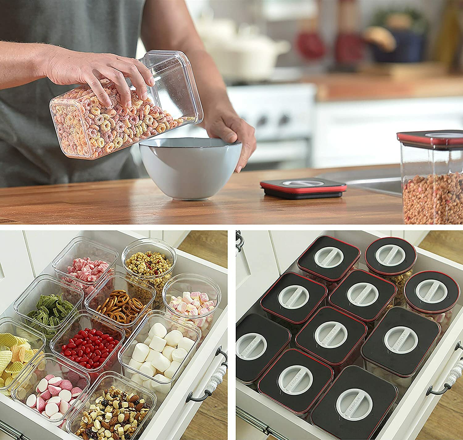 Open Box, 4 Set Neoflam Airtight Pantry Dry Food Storage Container Organizer Set