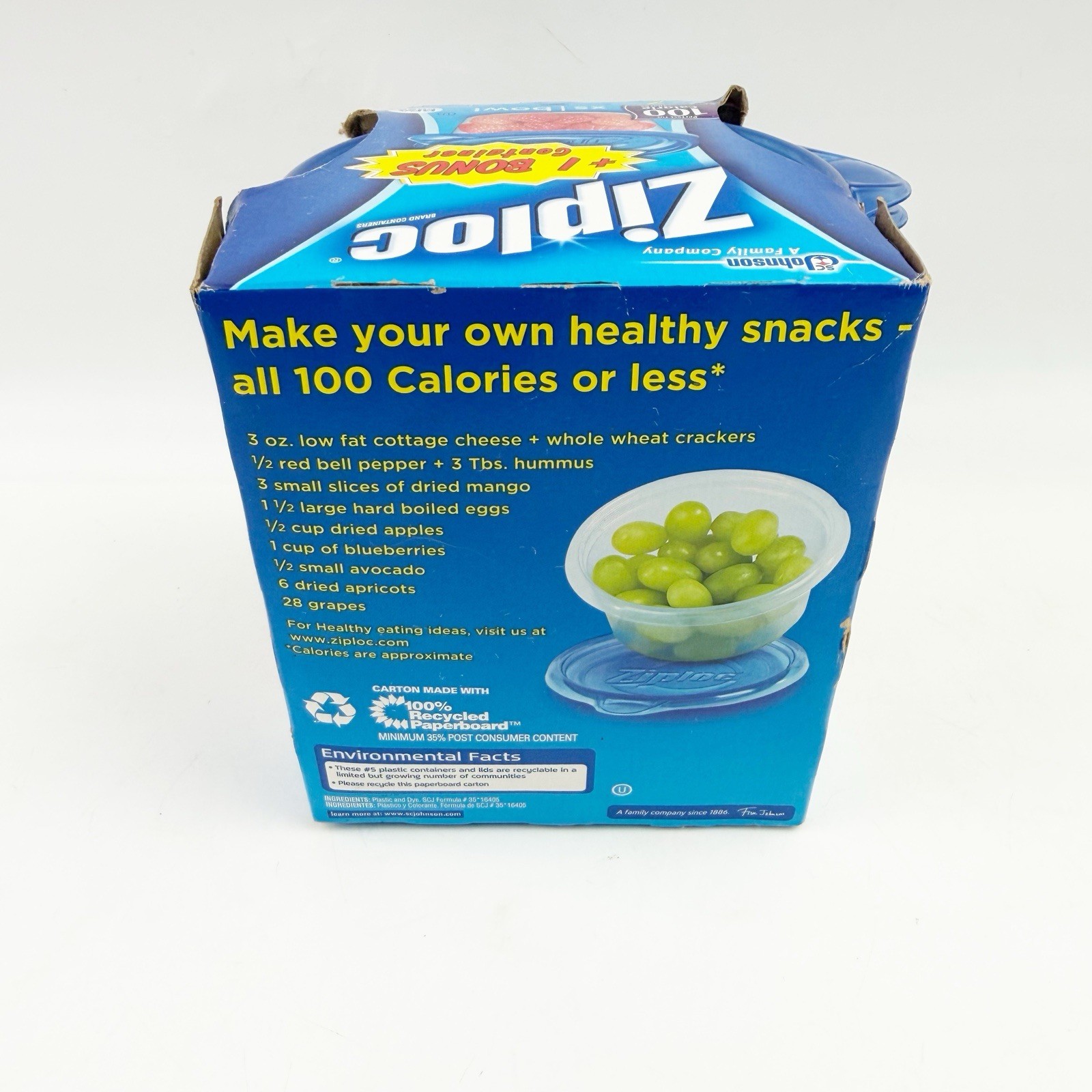 7 Ziploc Snap N Seal Smart XS Round Bowls 1 Cup 8 oz Blue Discontinued NOS