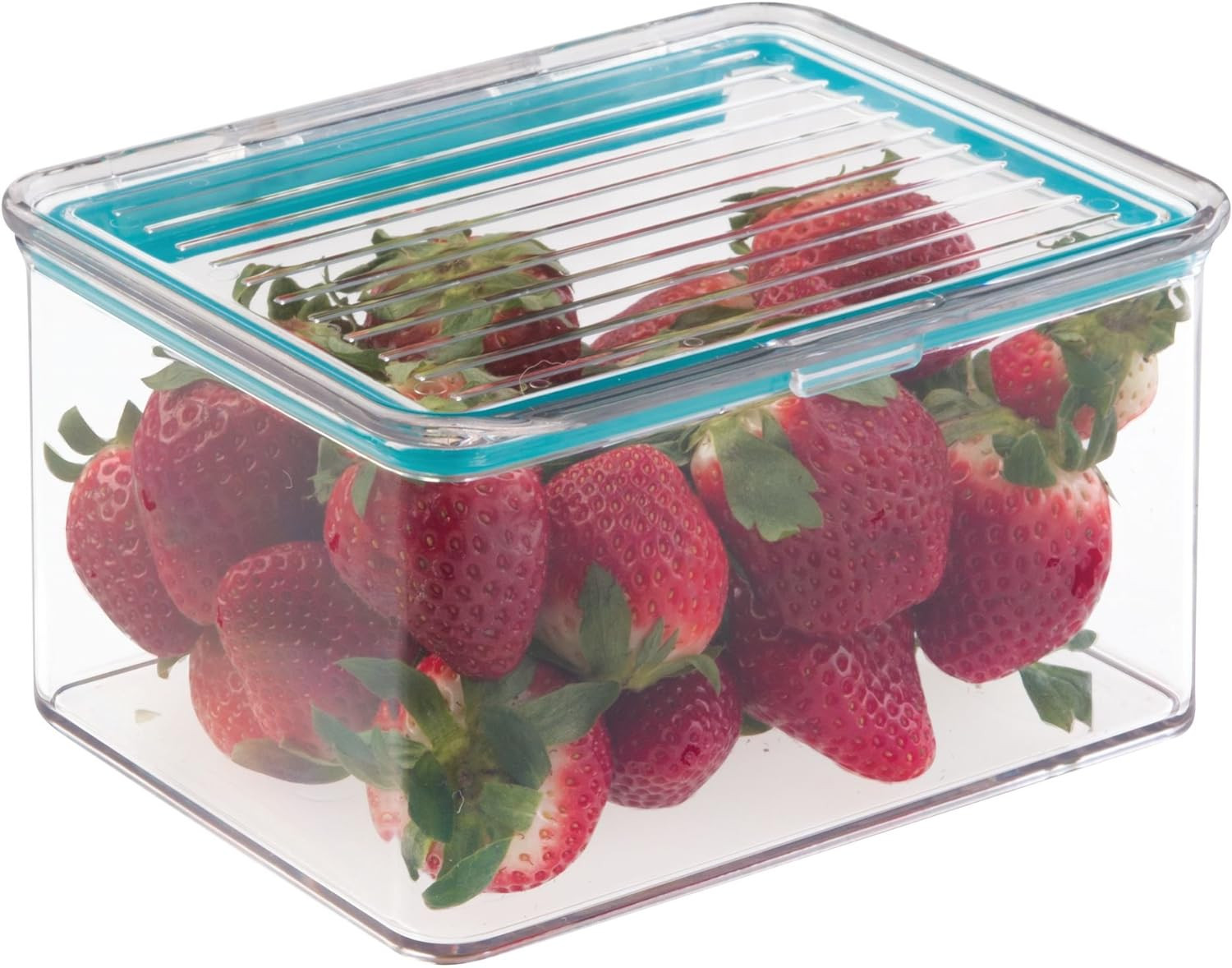 Plastic Bpa-Free Pantry Food Storage Organizer Bin with Air-Tight Hinged Lid, 1.
