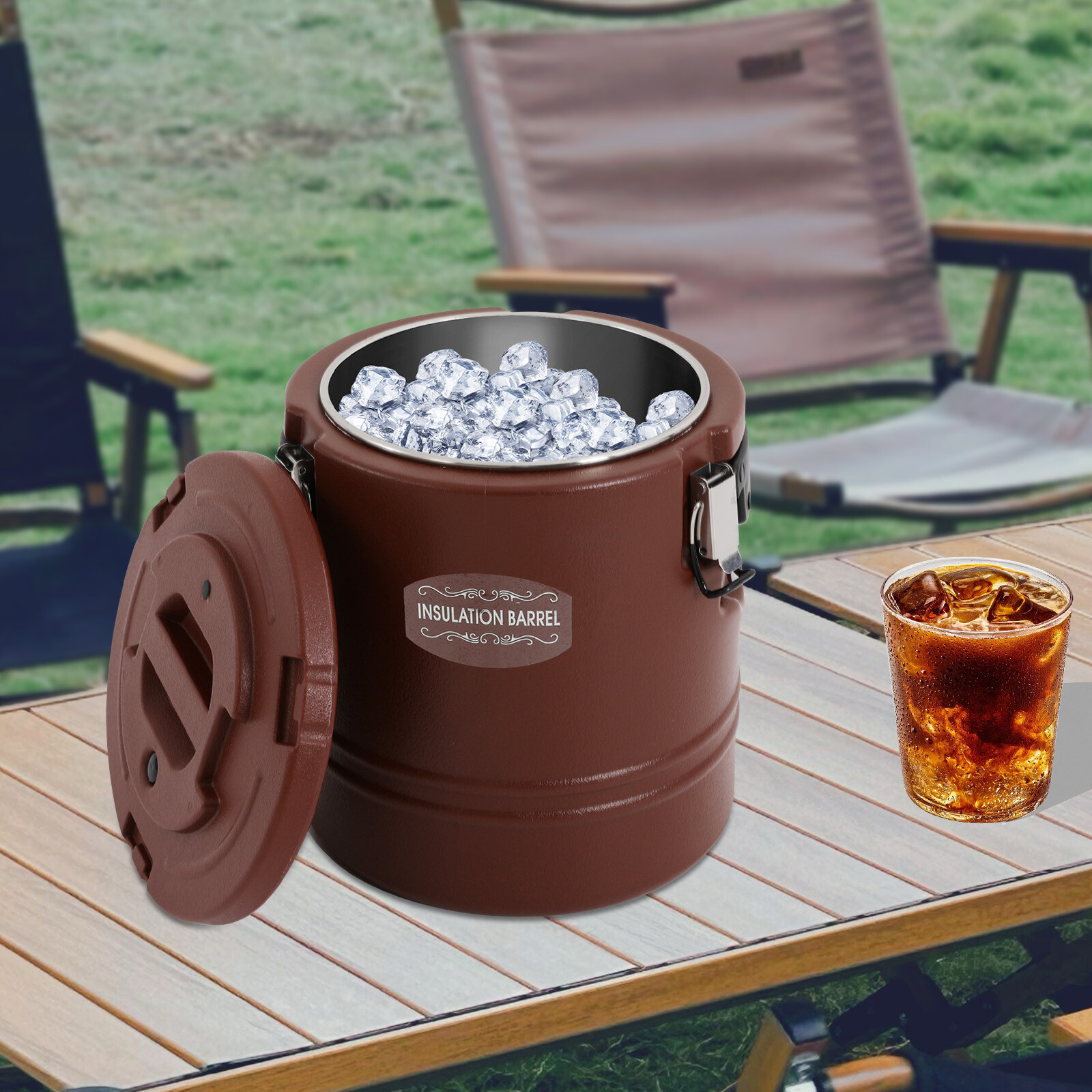 15L Insulated Soup Pan Carrier Portable Commercial Hot -Cold Food Warmer Bucket