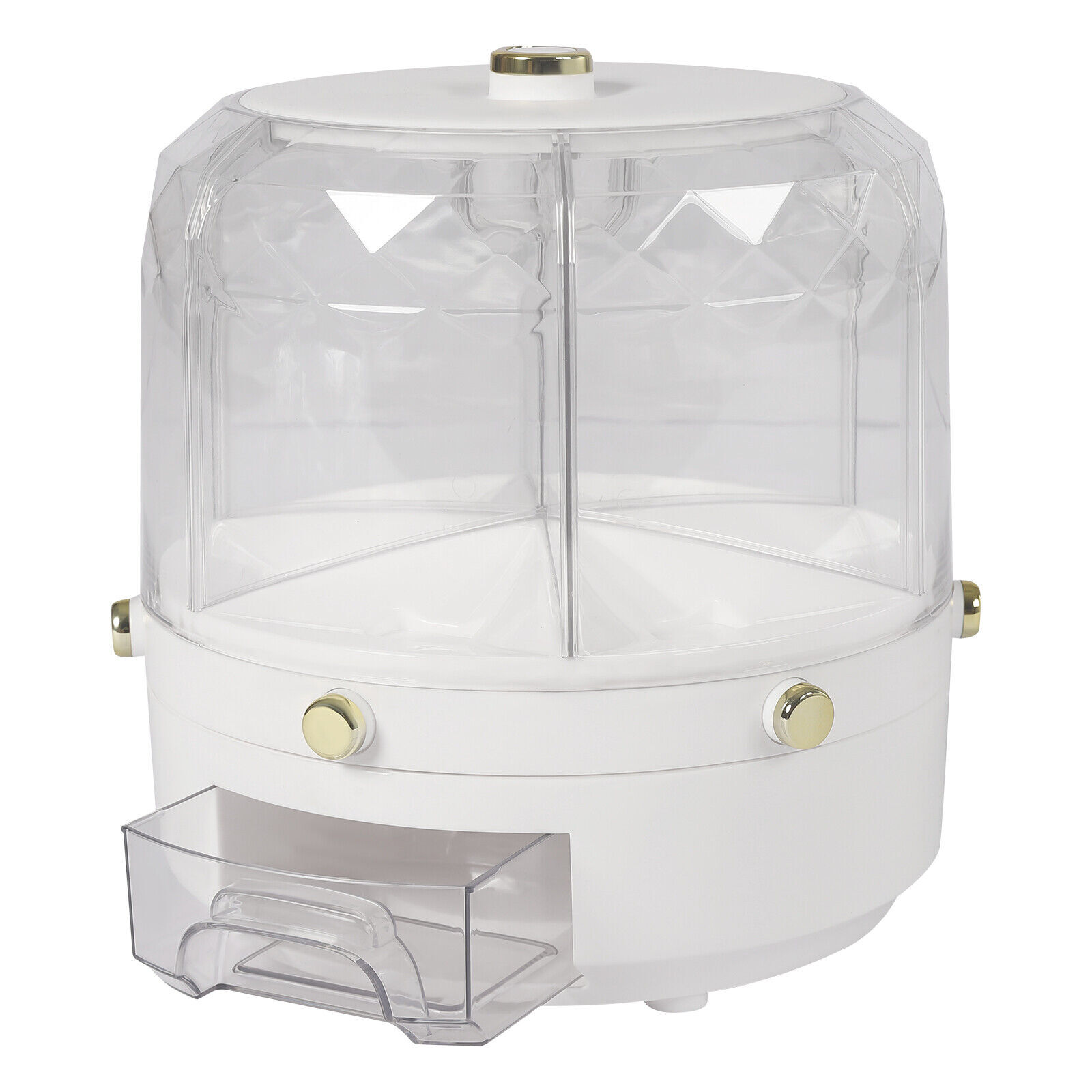 6-Grid Rotating Rice Dispenser Dry Grain Food Storage Container Tank for Kitchen