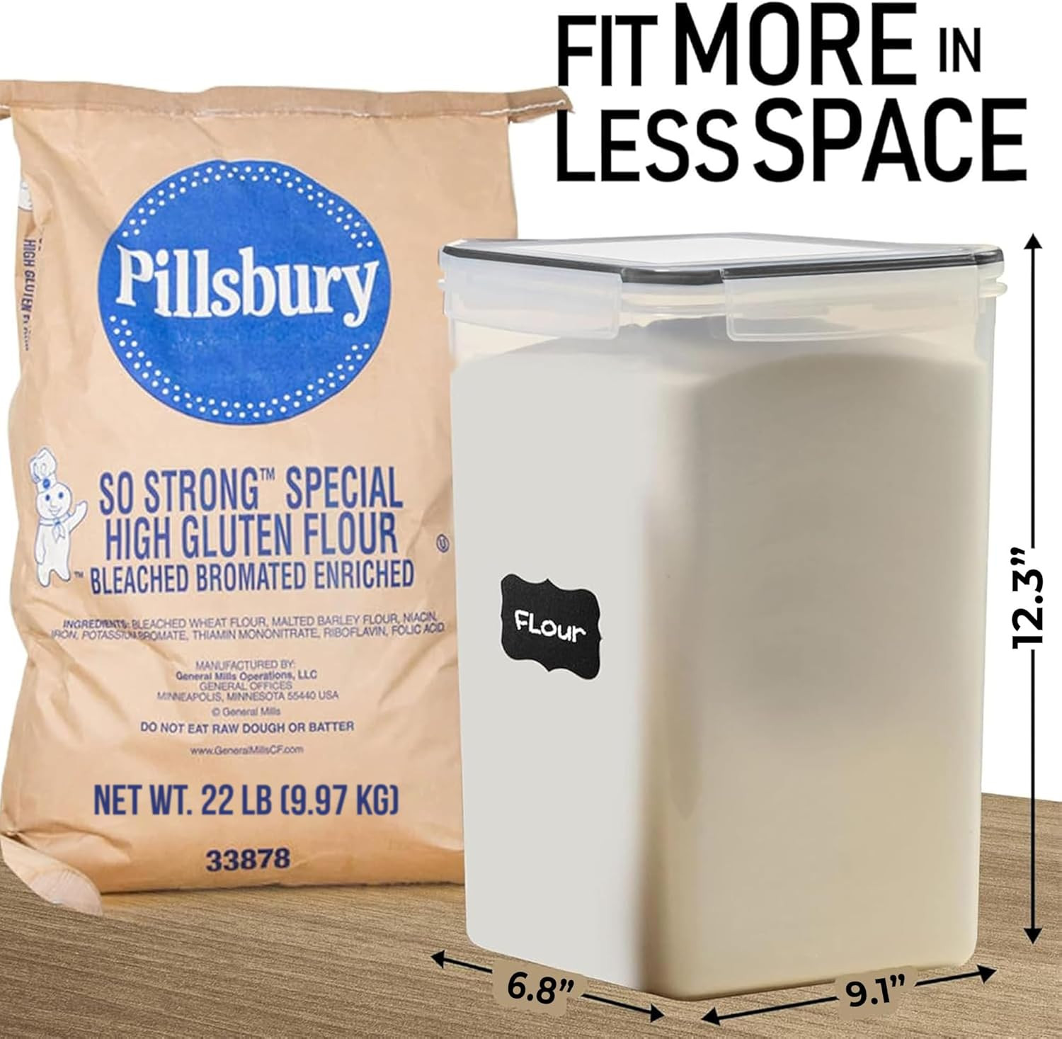 8.5L/287Oz Extra Large Airtight Food Storage Containers (2 PC) with Lids, Kitche