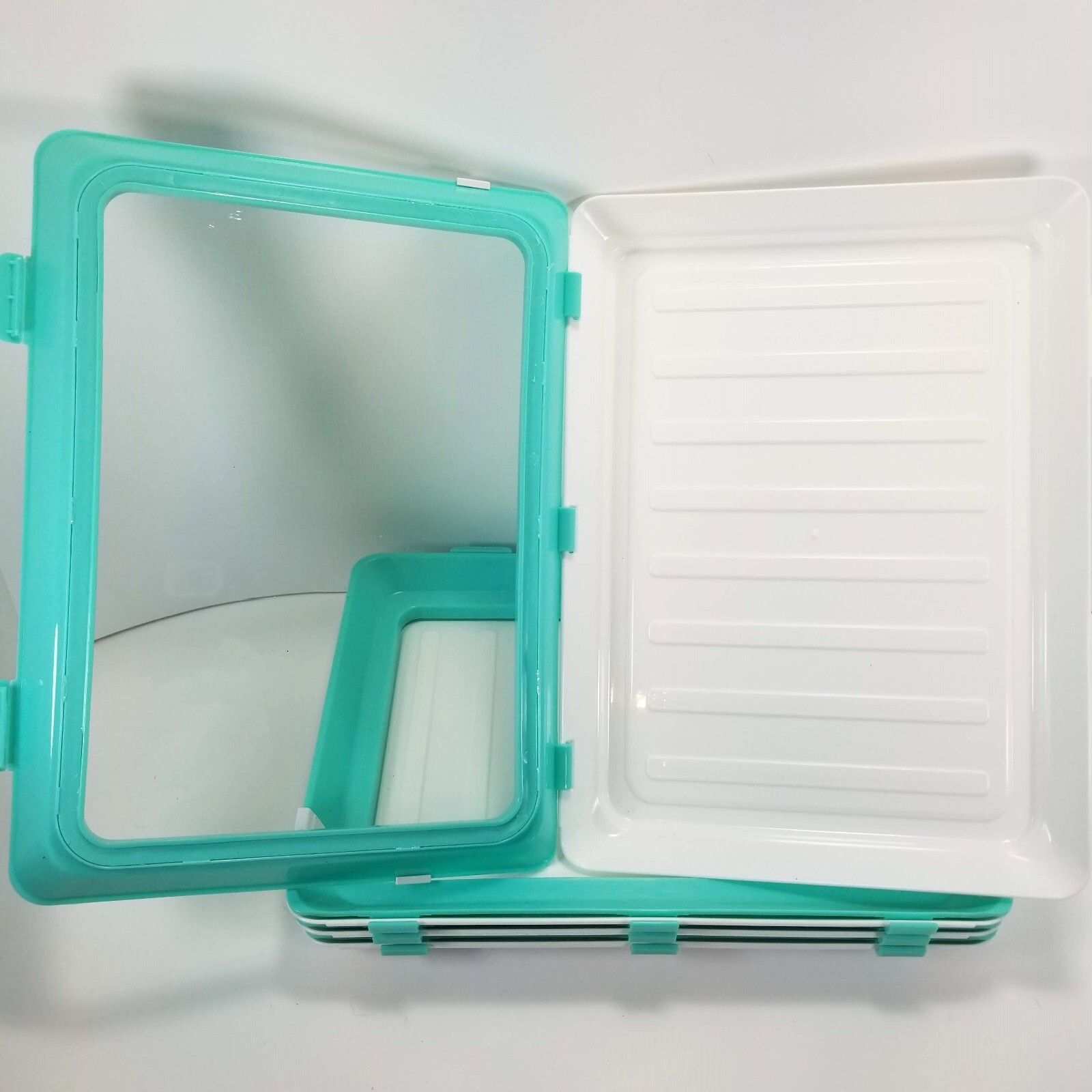 Total of 6 SKINNY STACKS Food Storage Trays Intersell BPA Free 2 New, 4 Preowned