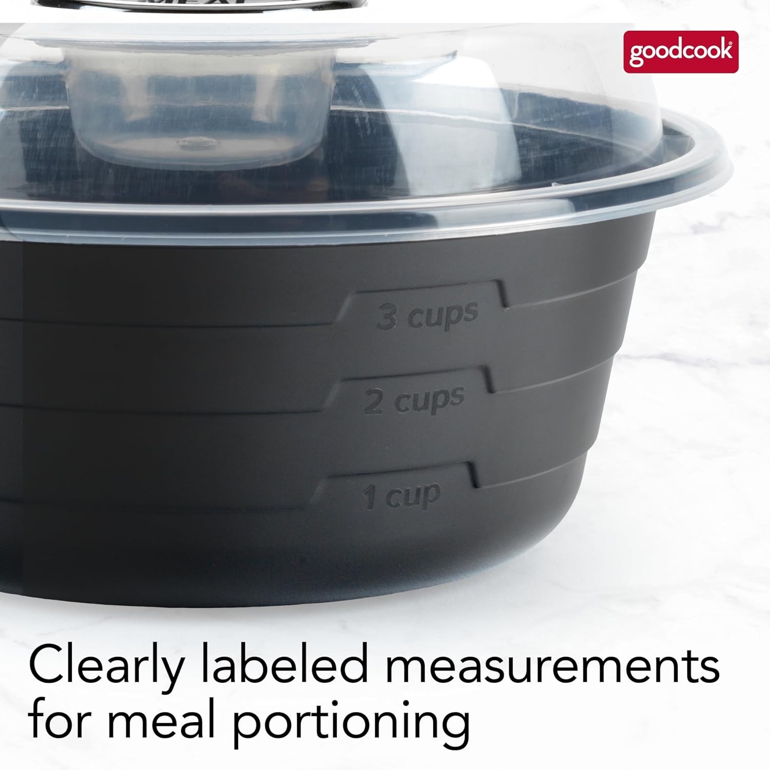 GoodCook 4-Cup Meal Prep Bowls Set with Lids and Dressing Cup, Microwavable Food