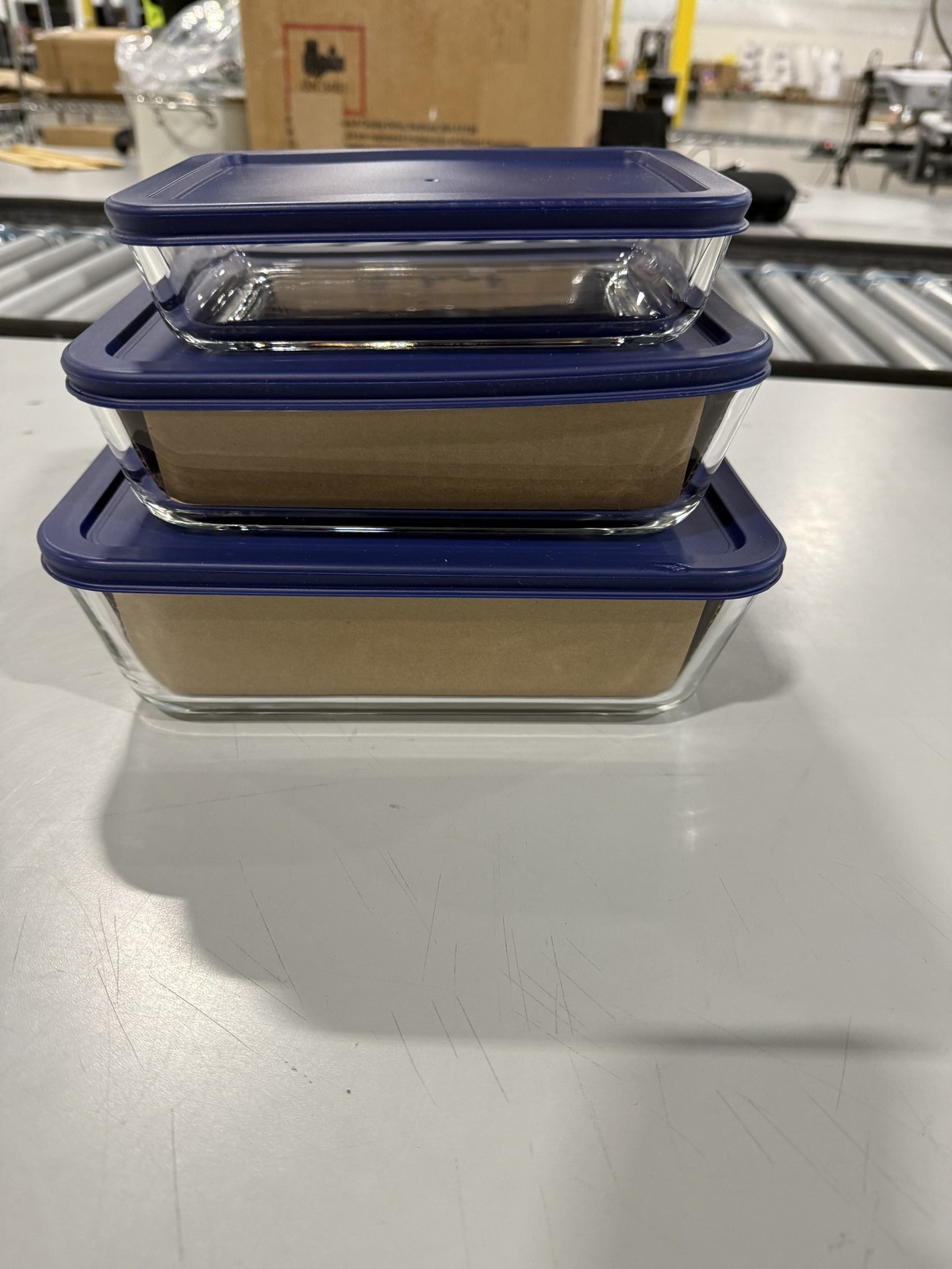 DURA CULINA 3 PIECE SET GLASS FOOD STORAGE WITH LID, BOROSILICATE GLASS – BLUE
