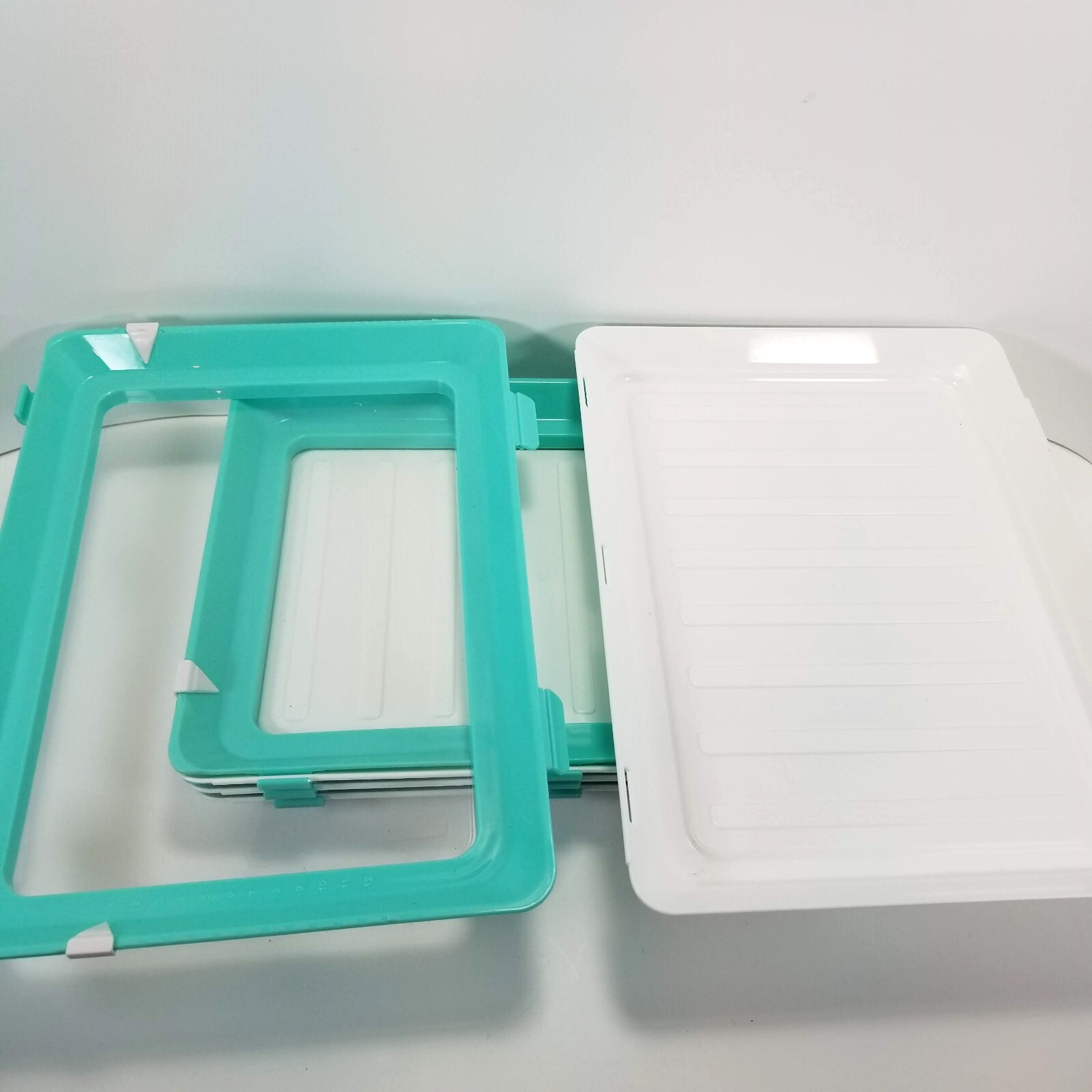 Total of 6 SKINNY STACKS Food Storage Trays Intersell BPA Free 2 New, 4 Preowned