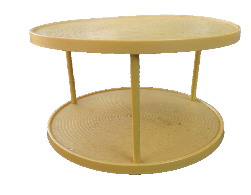 VTG Bee Plastics Yellow Tiered Tray with concentric grooves Honey Colored