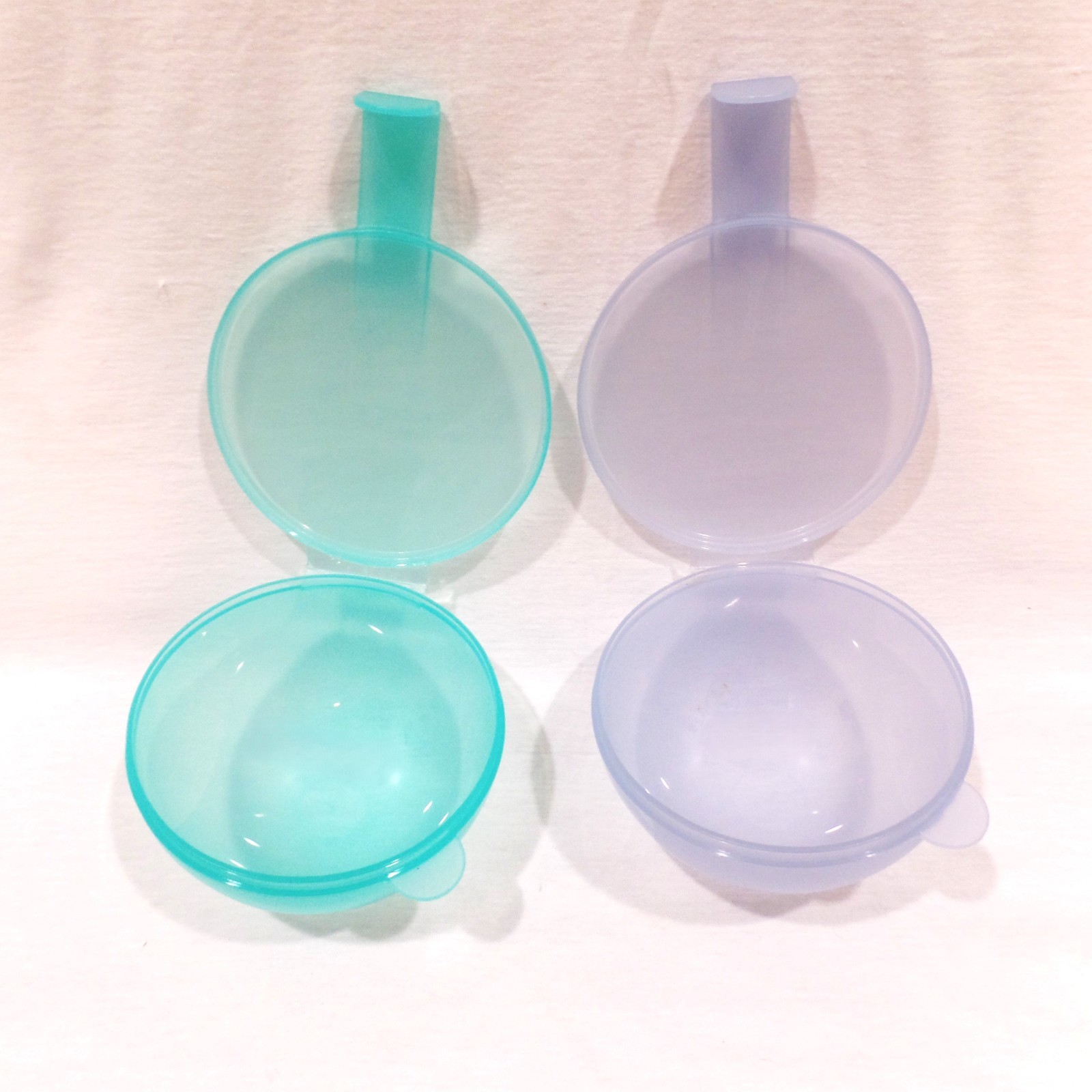 Lot Of 2 Tupperware Forget Me Not Onion Tomato Citrus Keeper Teal & Blue