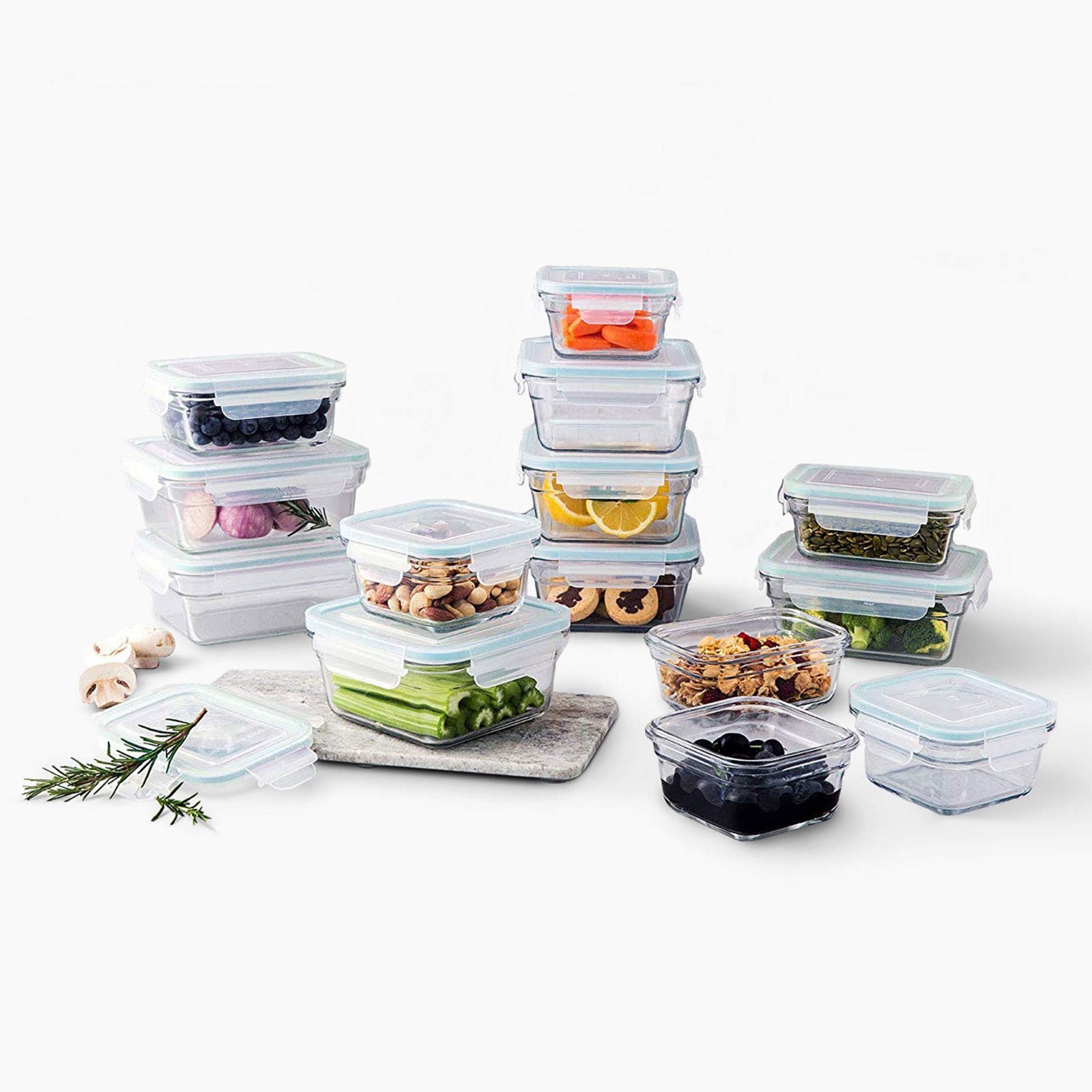 28-Piece Glass Food Storage Container Set – Oven & Microwave Safe, BPA-Free