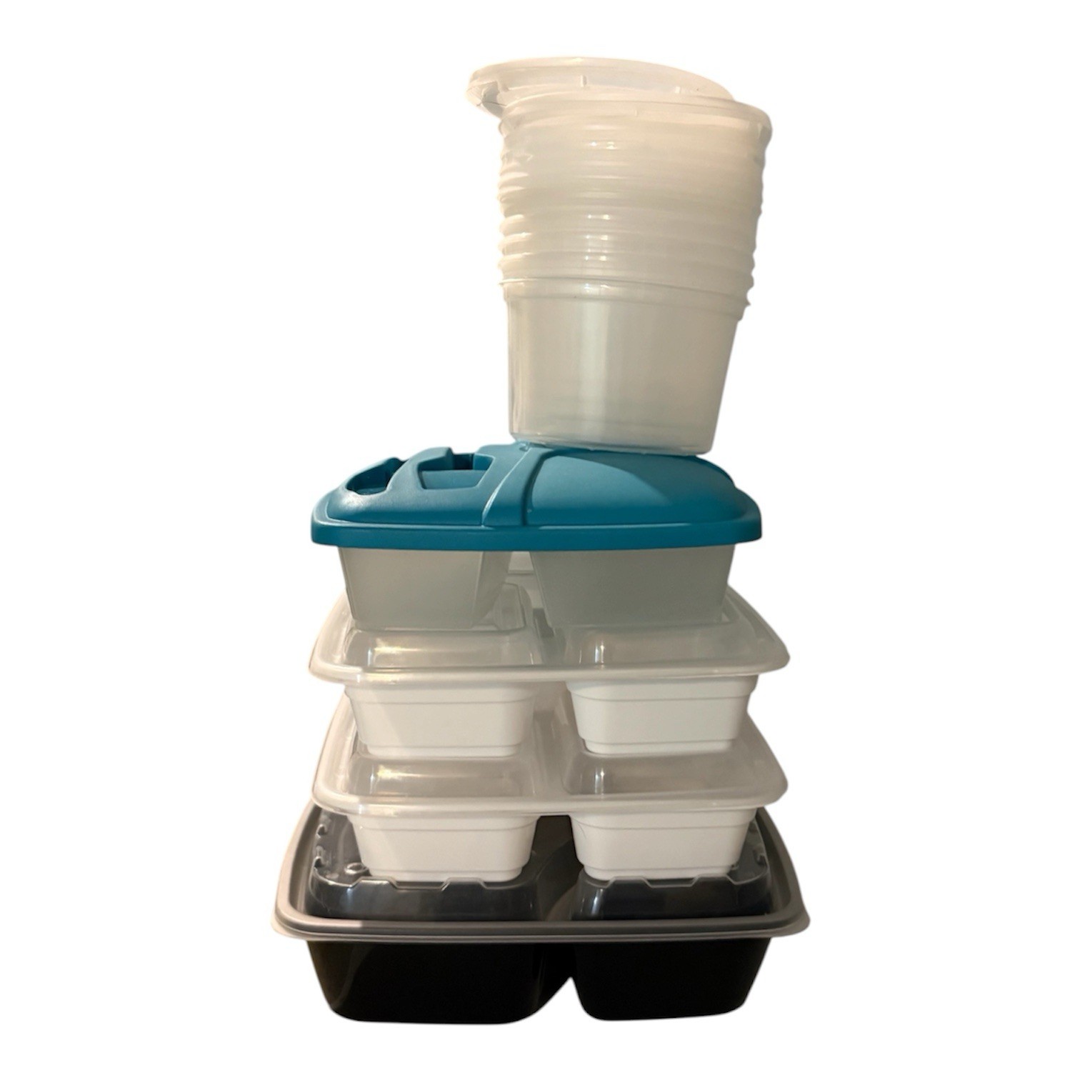 Plastic Divided Food Storage Travel/Lunch Containers Takeout Kitchen Utensils