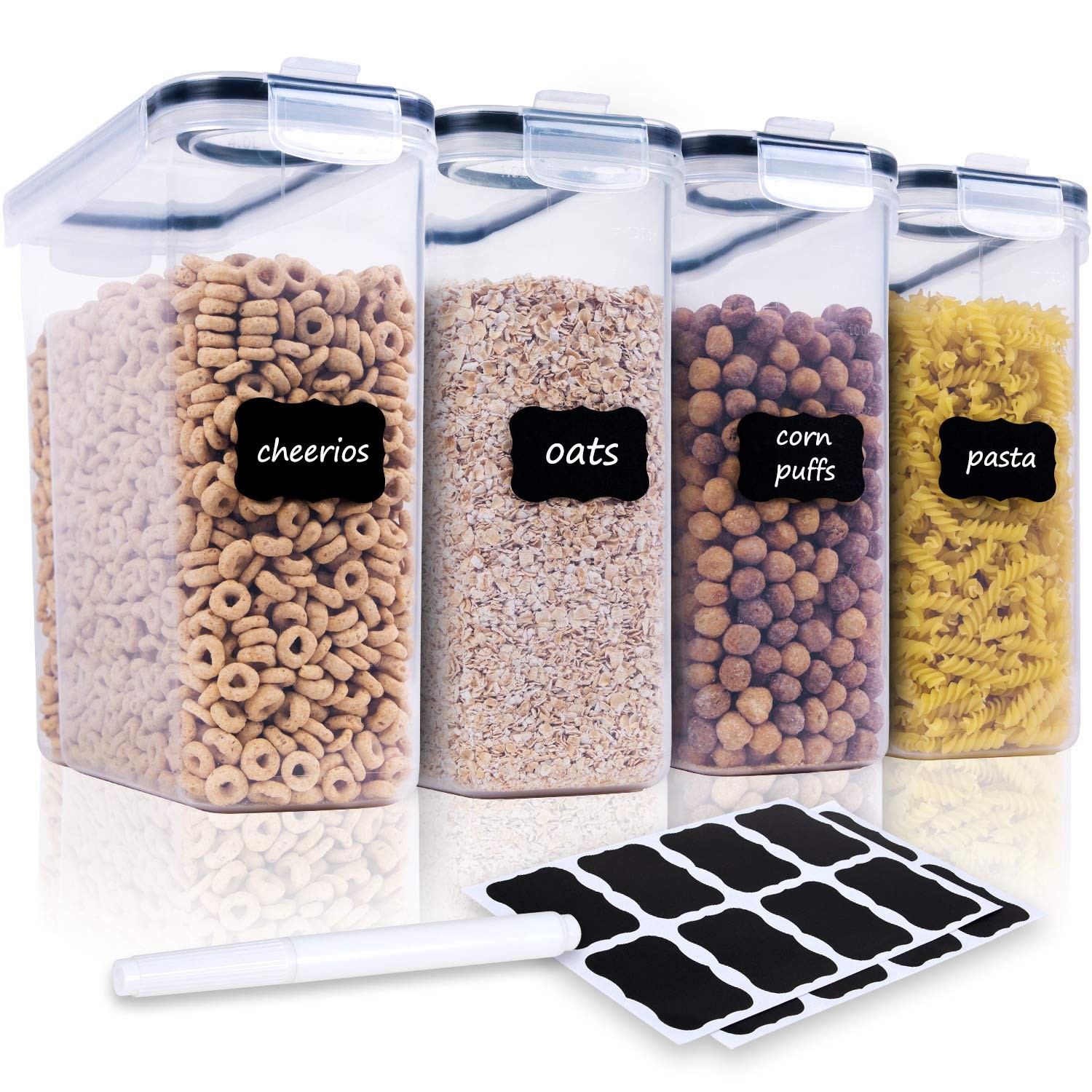 Cereal Containers Storage Set – 4 Piece Airtight Large Food Storage Container…