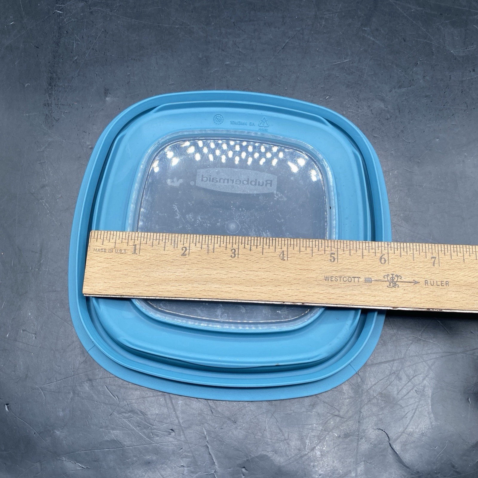 4 Rubbermaid Flex N Seal Window Lids Only Blue 7″ 10M3M4 Replacement Square Lot