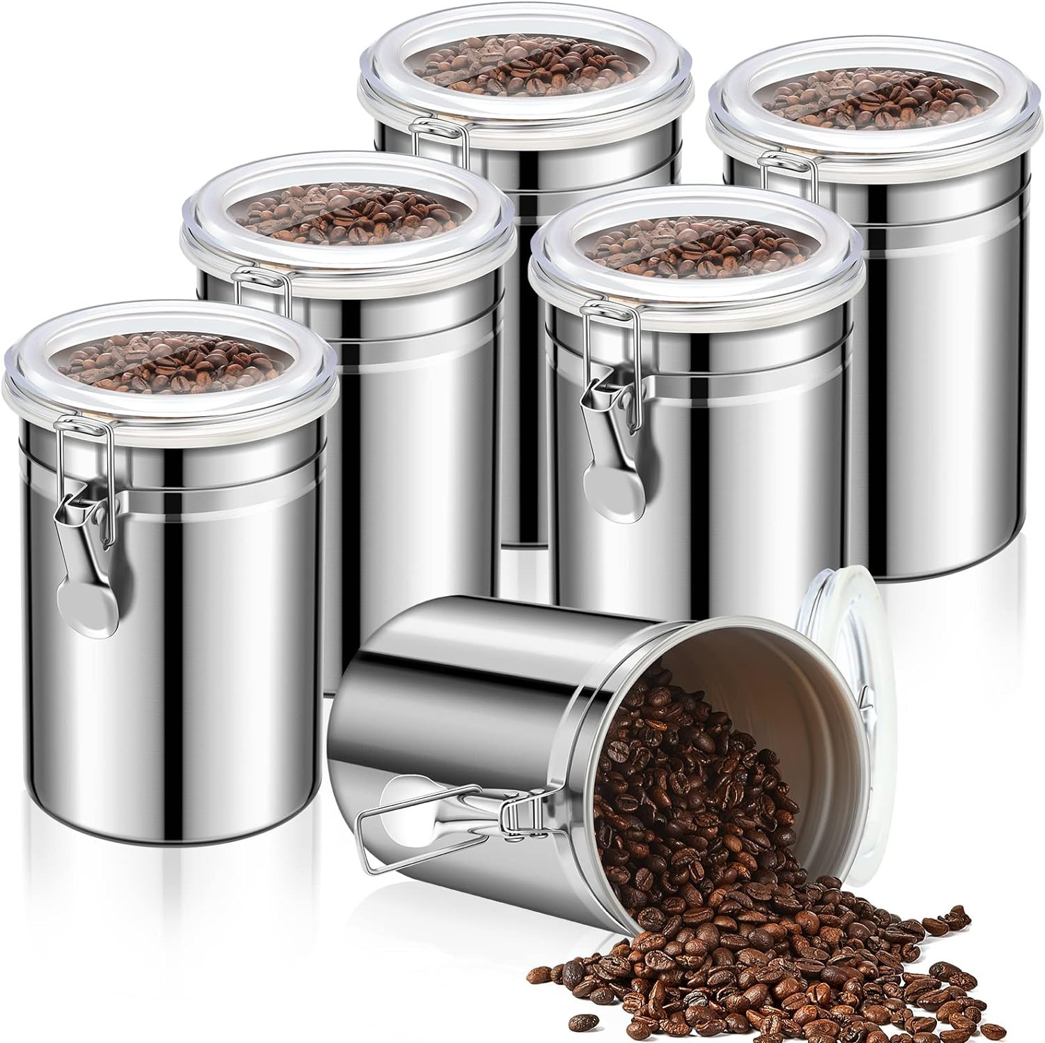 12 Pcs Stainless Steel Canisters 62 Oz Stainless Steel Containers with Lids Food