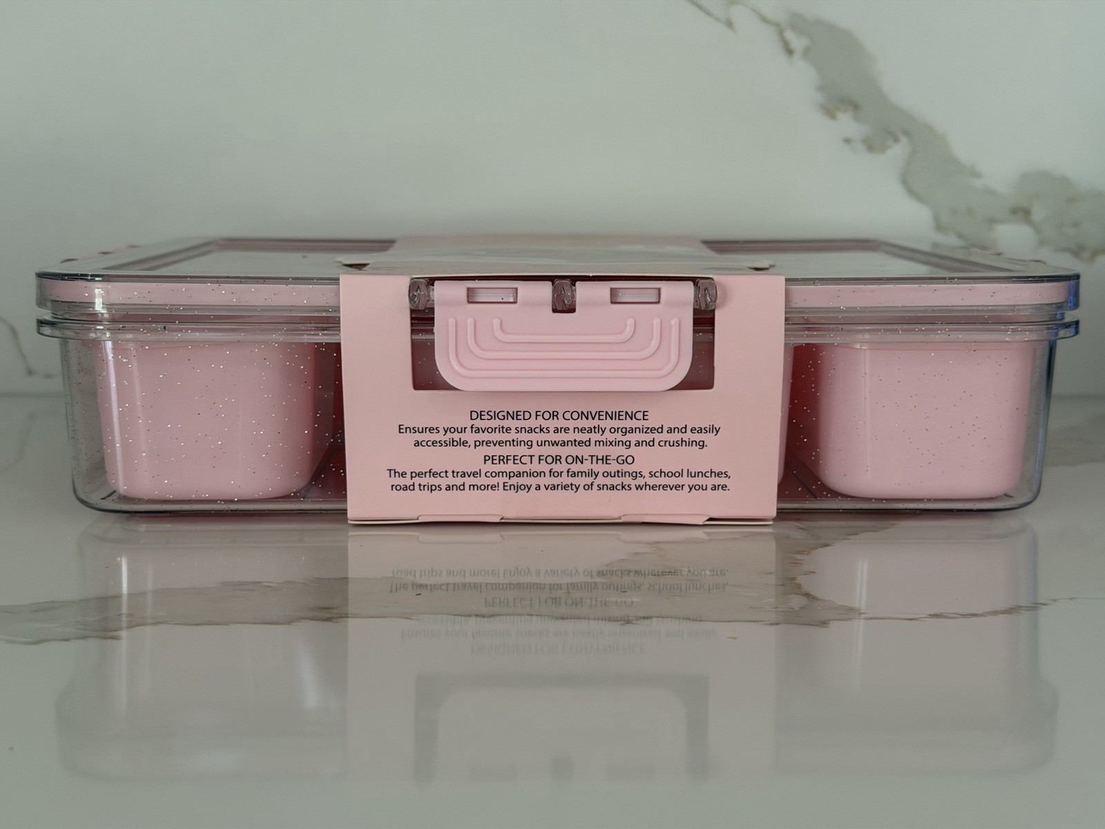 New CWC Snack Box Airtight Container 8 Separate Compartments With Lids Pink NWT