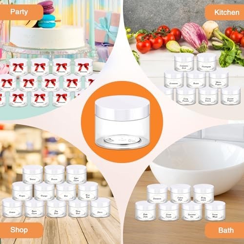 72 Pcs 4 OZ Clear Plastic Jars with Lids – Leak Proof Storage Containers for Sli