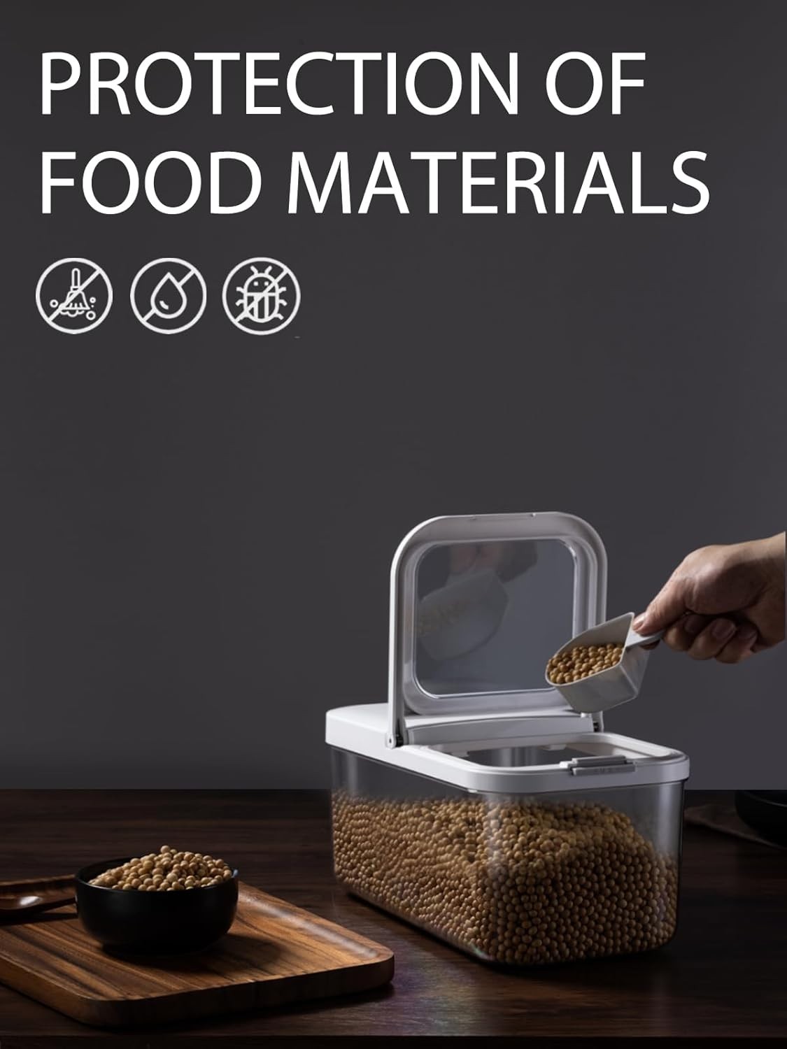 Clear 6L Rice Container with Measuring Cup – Perfect for Flour and Grains