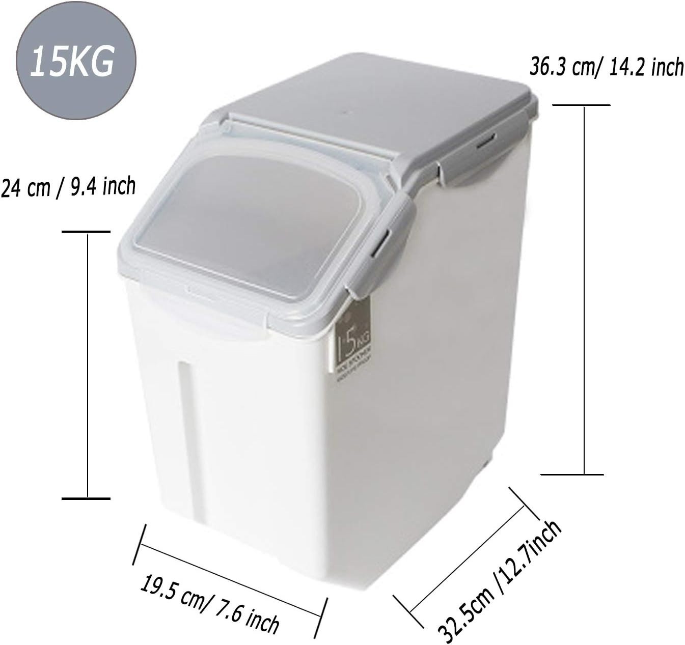2-Pack 15L Airtight Food Storage Containers with Locking Lids – Leakproof Design