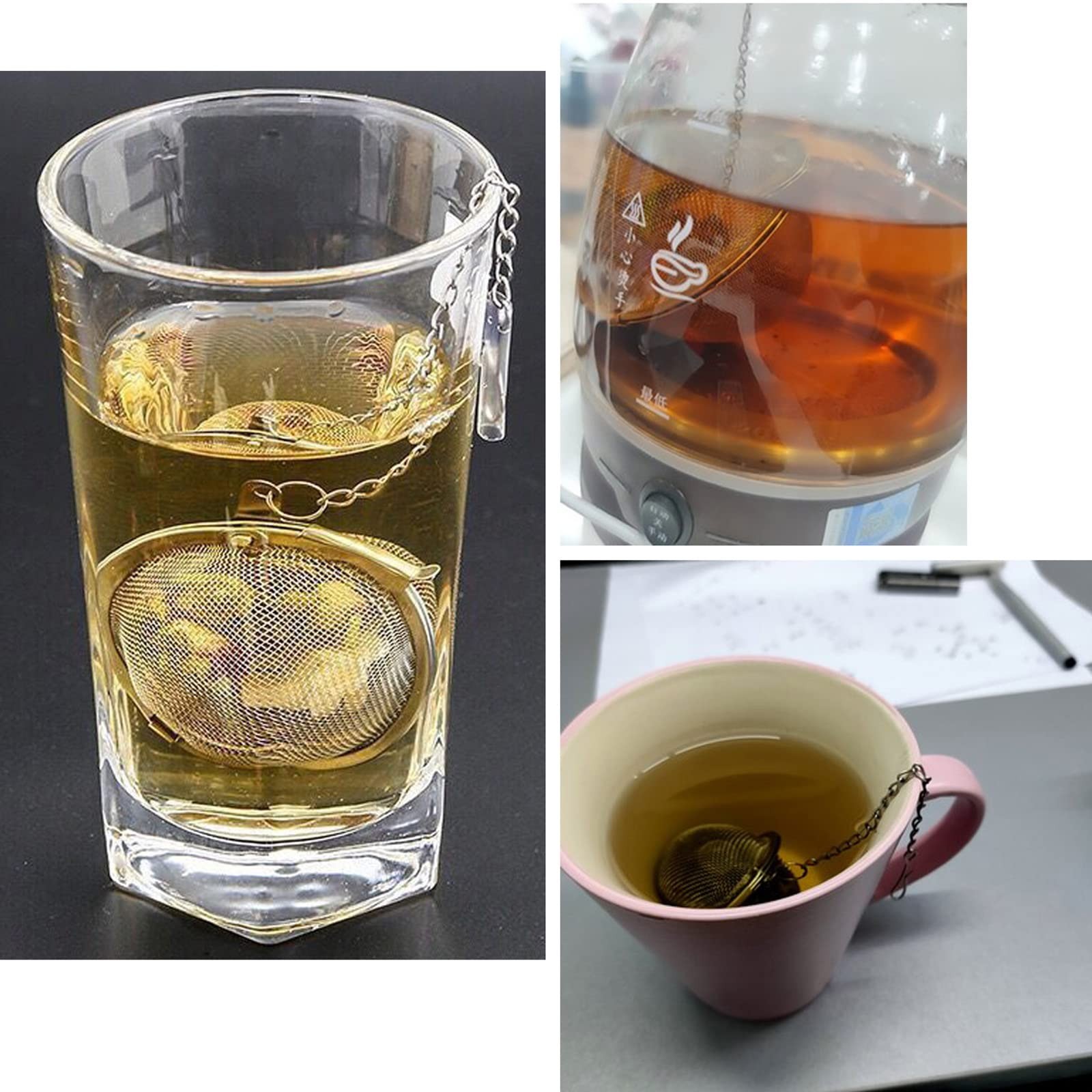 3PCS Premium Tea Infusers, Loose Leaf Tea, Upgraded 2.2 IN, Silver