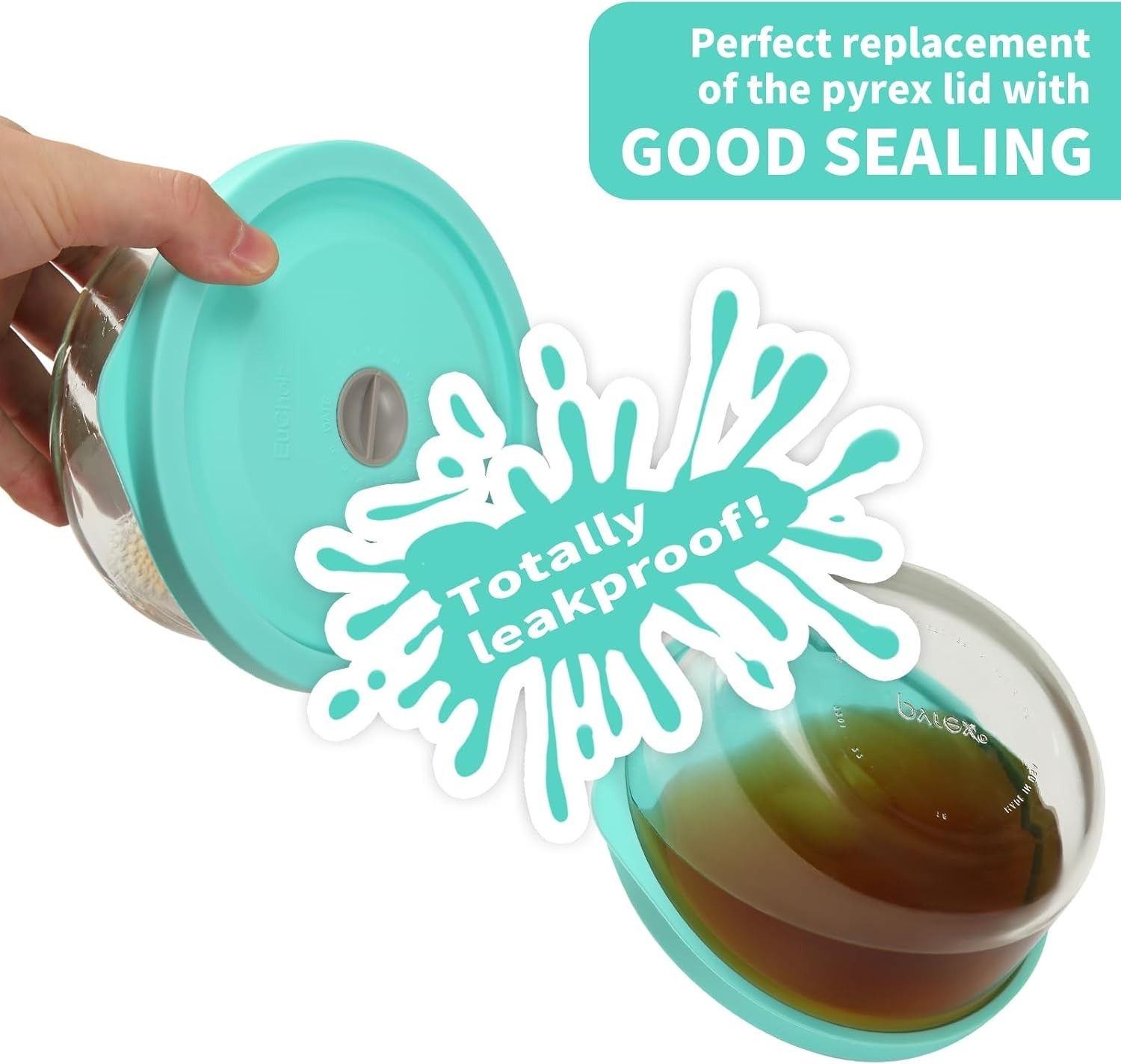 Replacement Lids for Pyrex 7200-PC 2 Cup, Silicone Round Storage Cover Lid fo…
