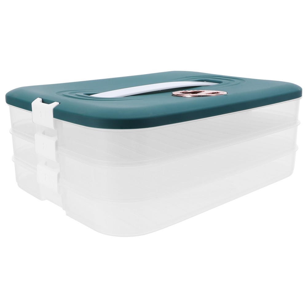 Freezer Safe Dumpling Fresh Keeping Box with Multilayer Design and Clear Lid