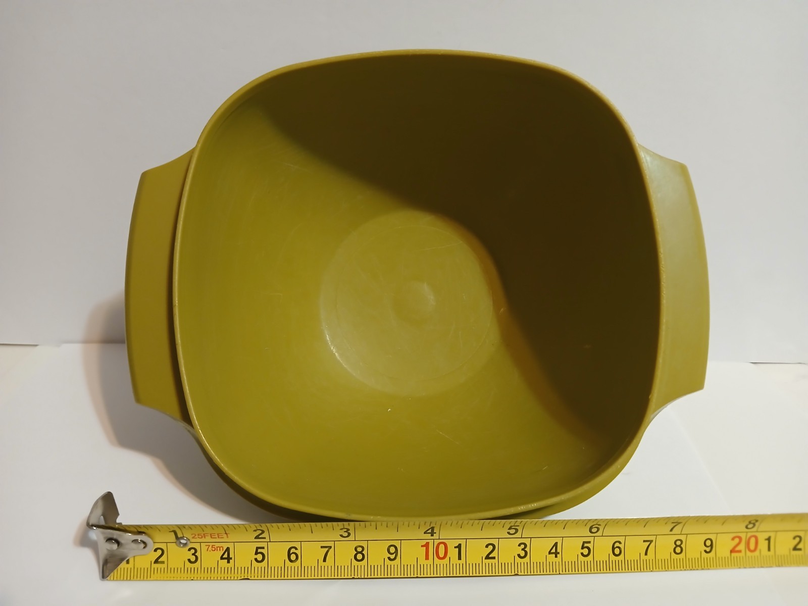 Vintage Tupperware Avocado Green Square Serving Bowl No Lid 840-8