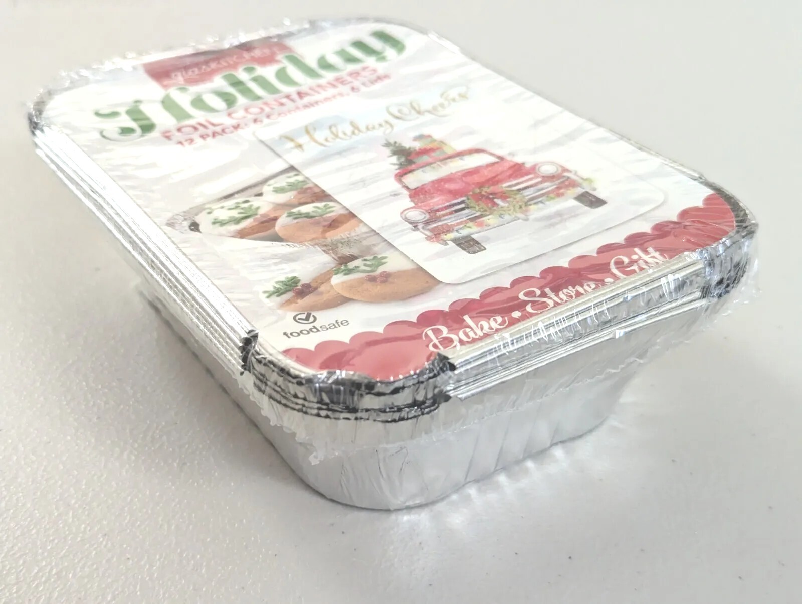 Gia’s Kitchen “Holiday Cheers” Holiday Foil Containers Bake Store – Set of 6