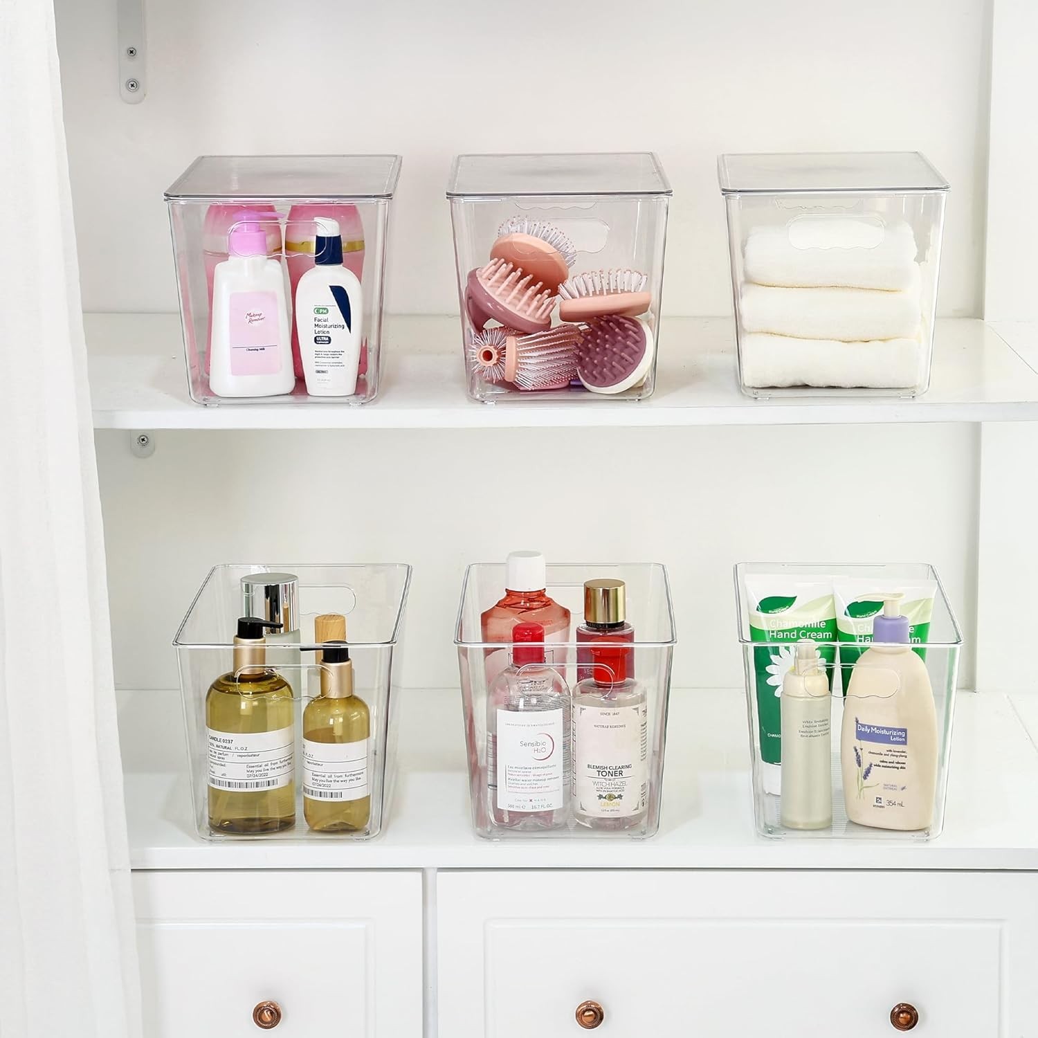 6 Pack Clear Stackable Storage Bins with Lids,XLarge Plastic Containers with …