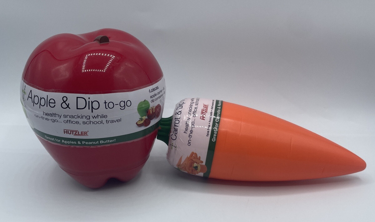 Hutzler Snack Attack Apple & Carrot Dip to Go Convenient Containers NEW