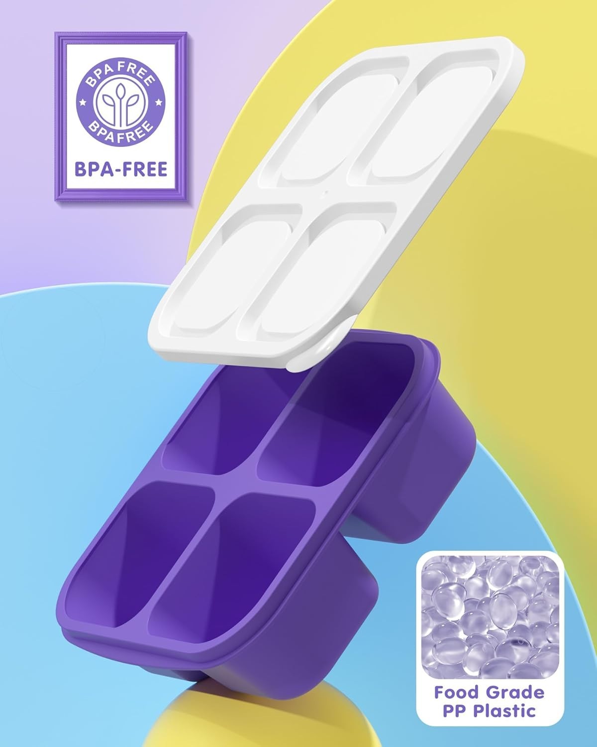 5 Pack Bento Snack Containers, 4 Compartment BPA-free Plastic Food Storage Co…
