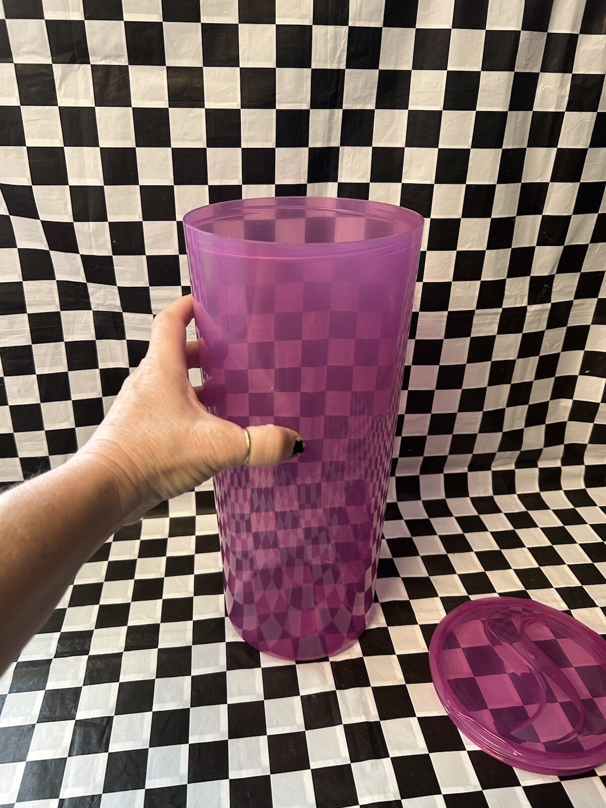 PURPLE Plastic PASTA Style Food Storage Container With Lid Cereal Rice