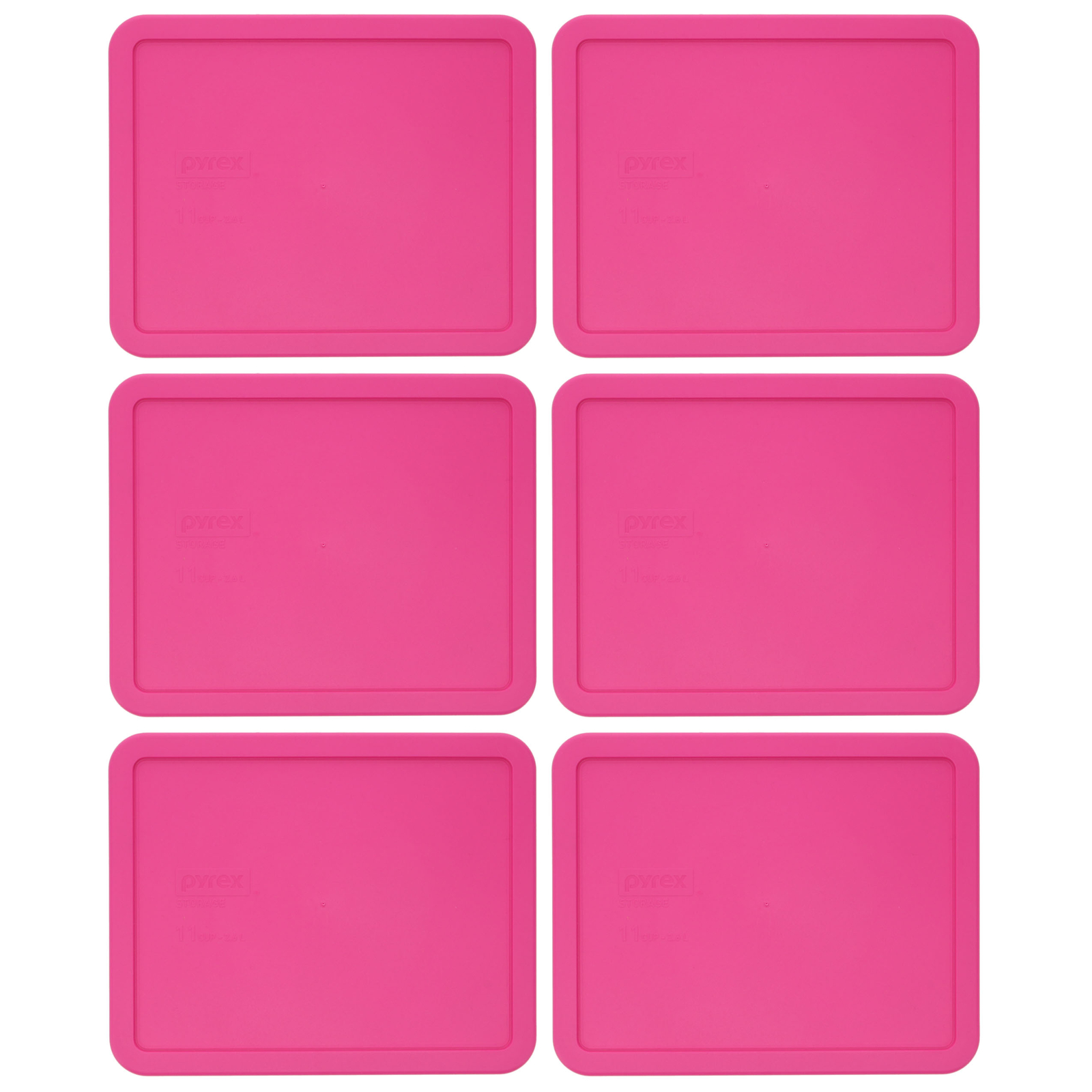 Pyrex 7212-PC Pink Plastic Food Storage Replacement Lid Cover (6-Pack)