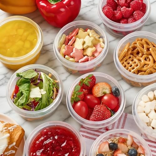 8 oz Freezer Storage Containers with Twist Top Lids, 10 Pack Reusable Meal Prep