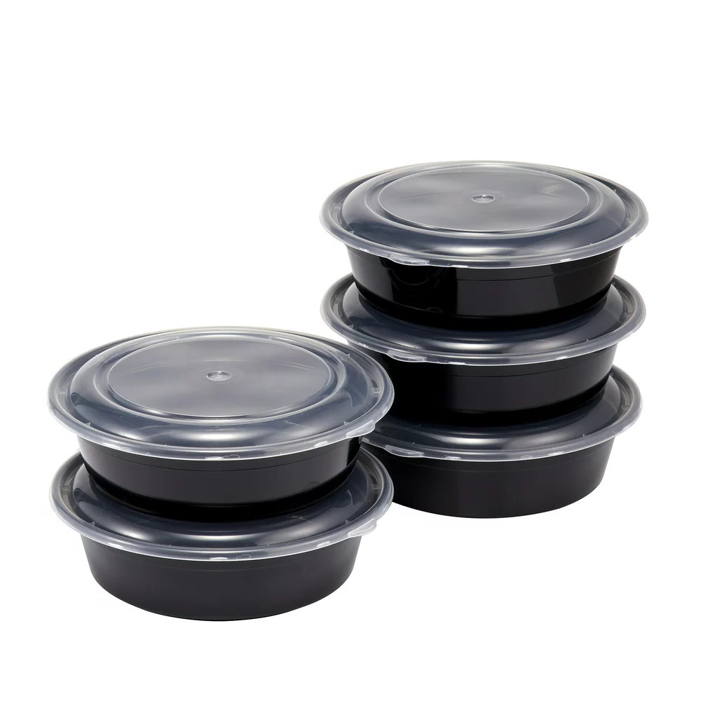 FOOD STORAGE CONTAINERS (5-Pack) 1L Round Meal Prep