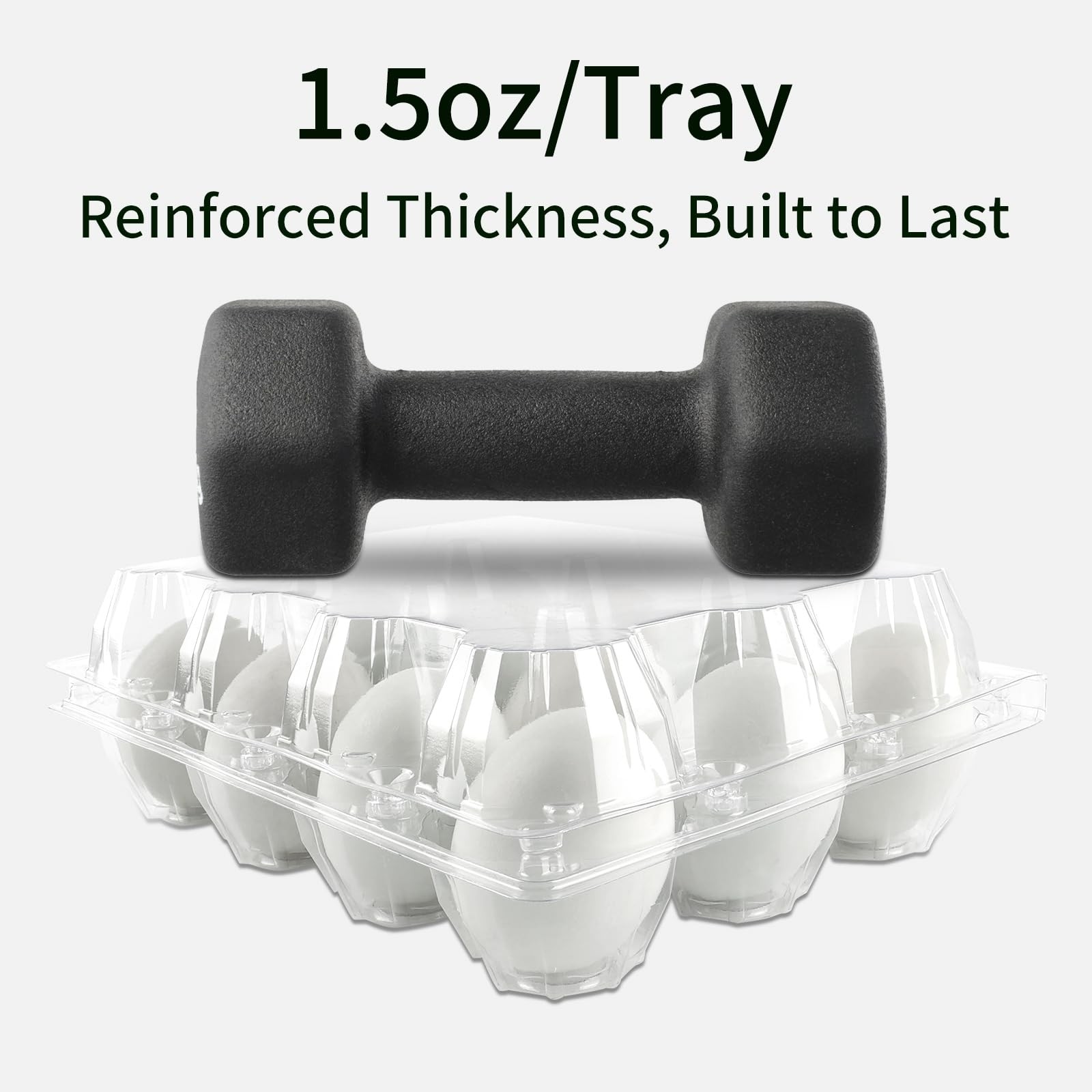 40 Pack Jumbo Egg Cartons for Duck/Turkey Eggs – Holds 12 XL Eggs, Clear Eco-…