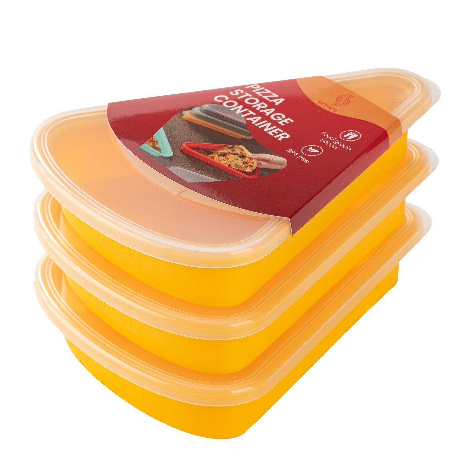 3sets Reusable Silicone Leftover Pizza Slice Storage Container with Air-tight…