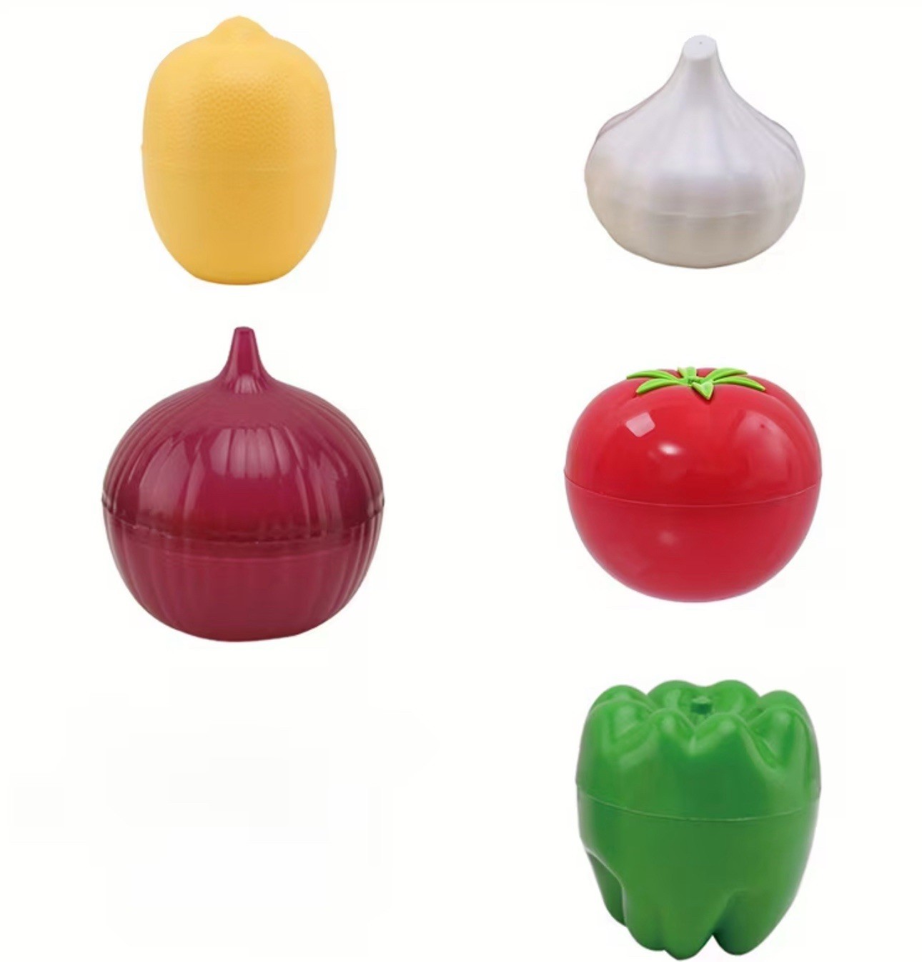 OUKEYI 5-Piece Set Fruit Container Refrigerator,Onion Storage, Green