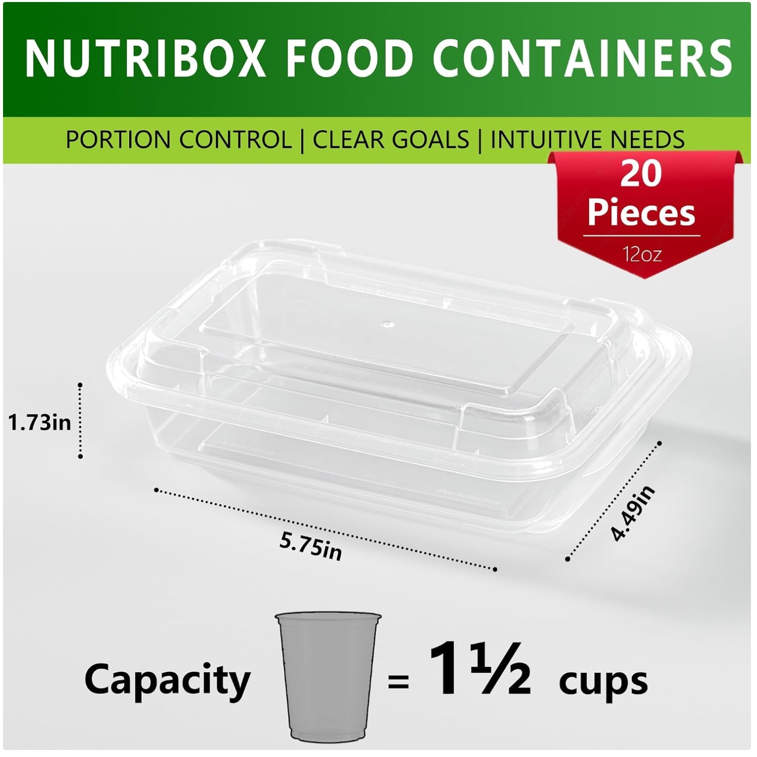 20 Pack Leak Resistant Meal Prep Containers – BPA Free