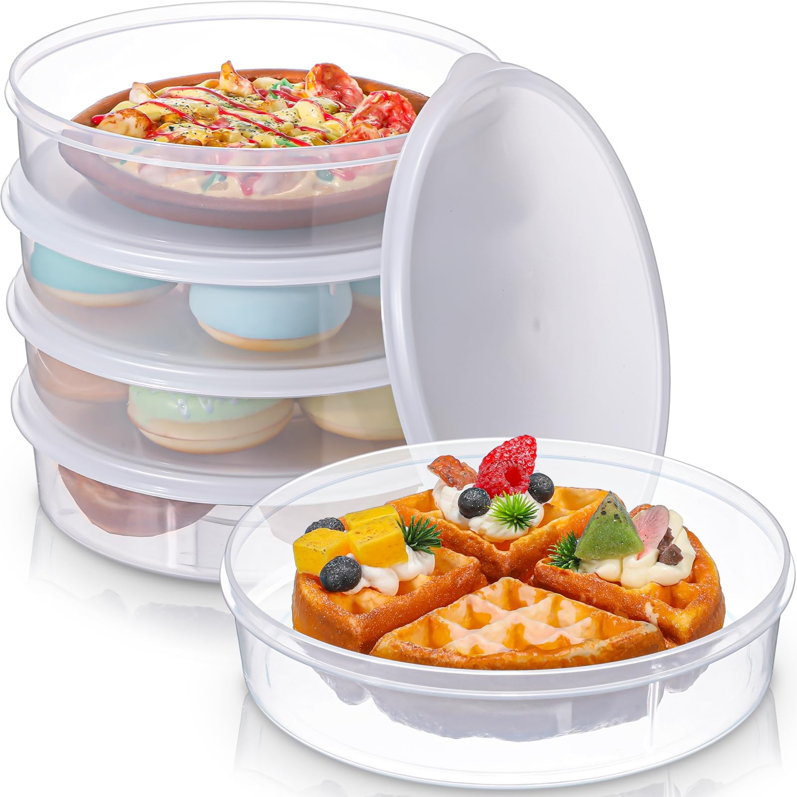 Colingmill 5 Pcs Plastic Deli Food Storage Containers with Lids clear