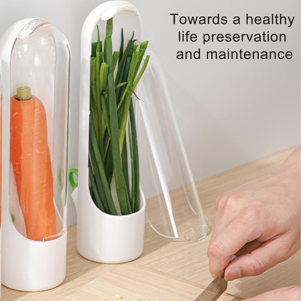 Herb Saver Pod for Refrigerator 2 PCS Keeps Greens Cilantro Fresh White
