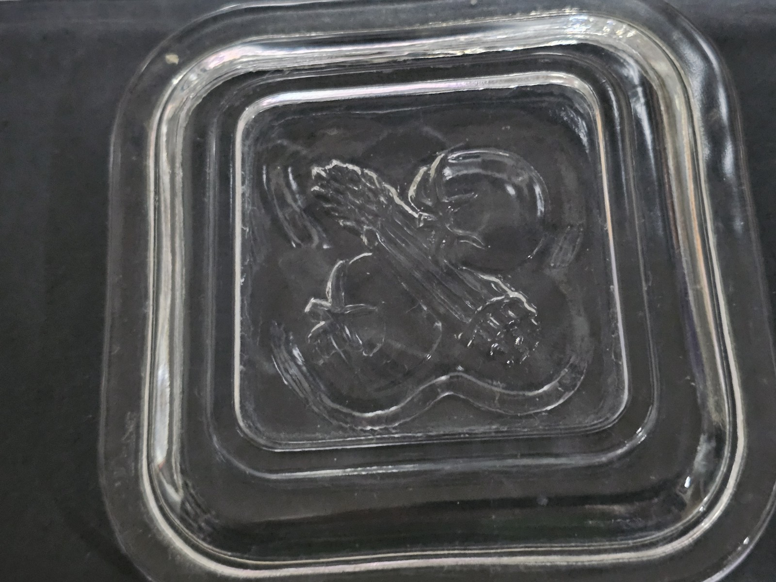4 Federal Clear Glass Friggie 1 Floral 3 Veggie Square Lid Replacements