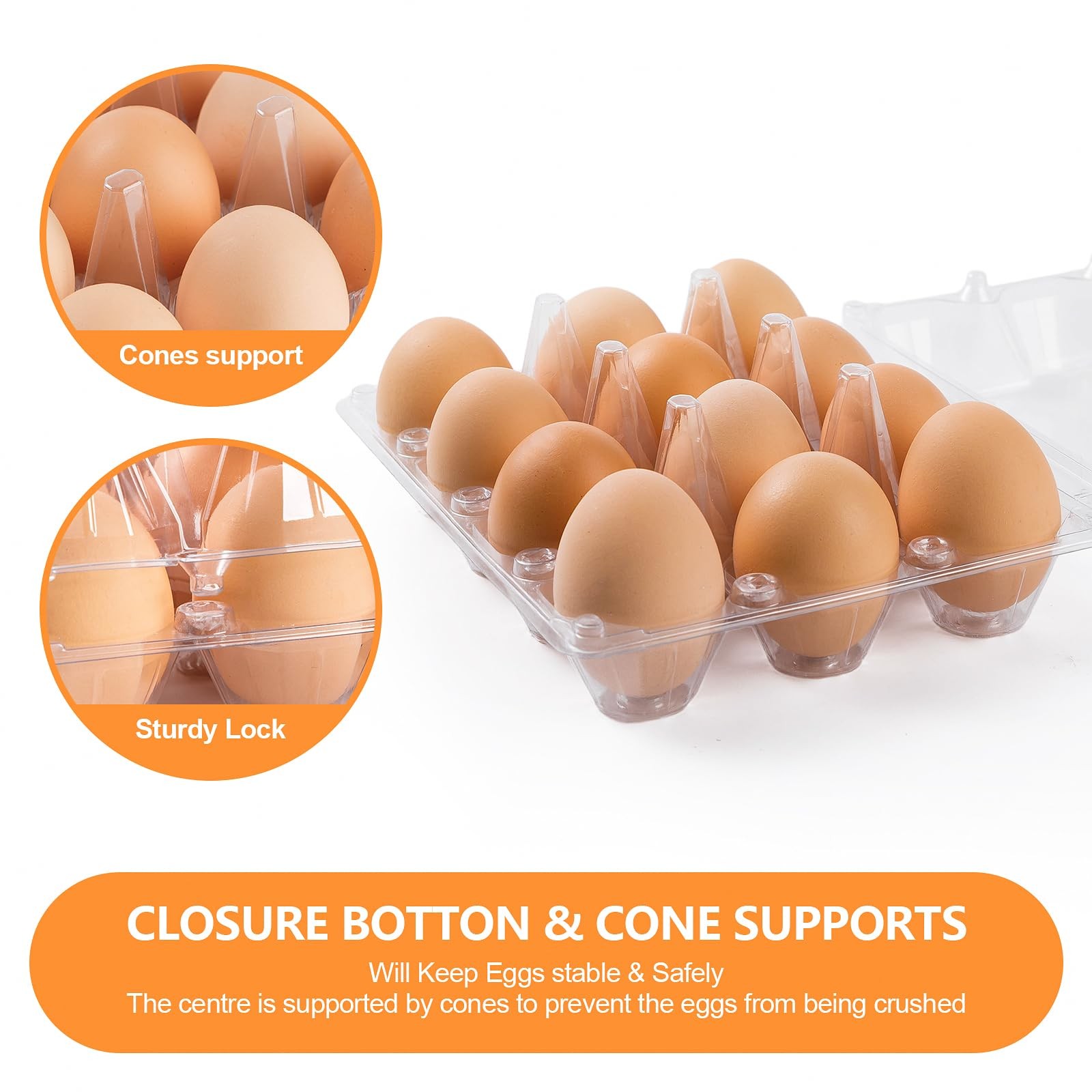100 Pack Plastic Egg Cartons Cheap Bulk,1 Dozen Clear Empty Egg Containers fo…