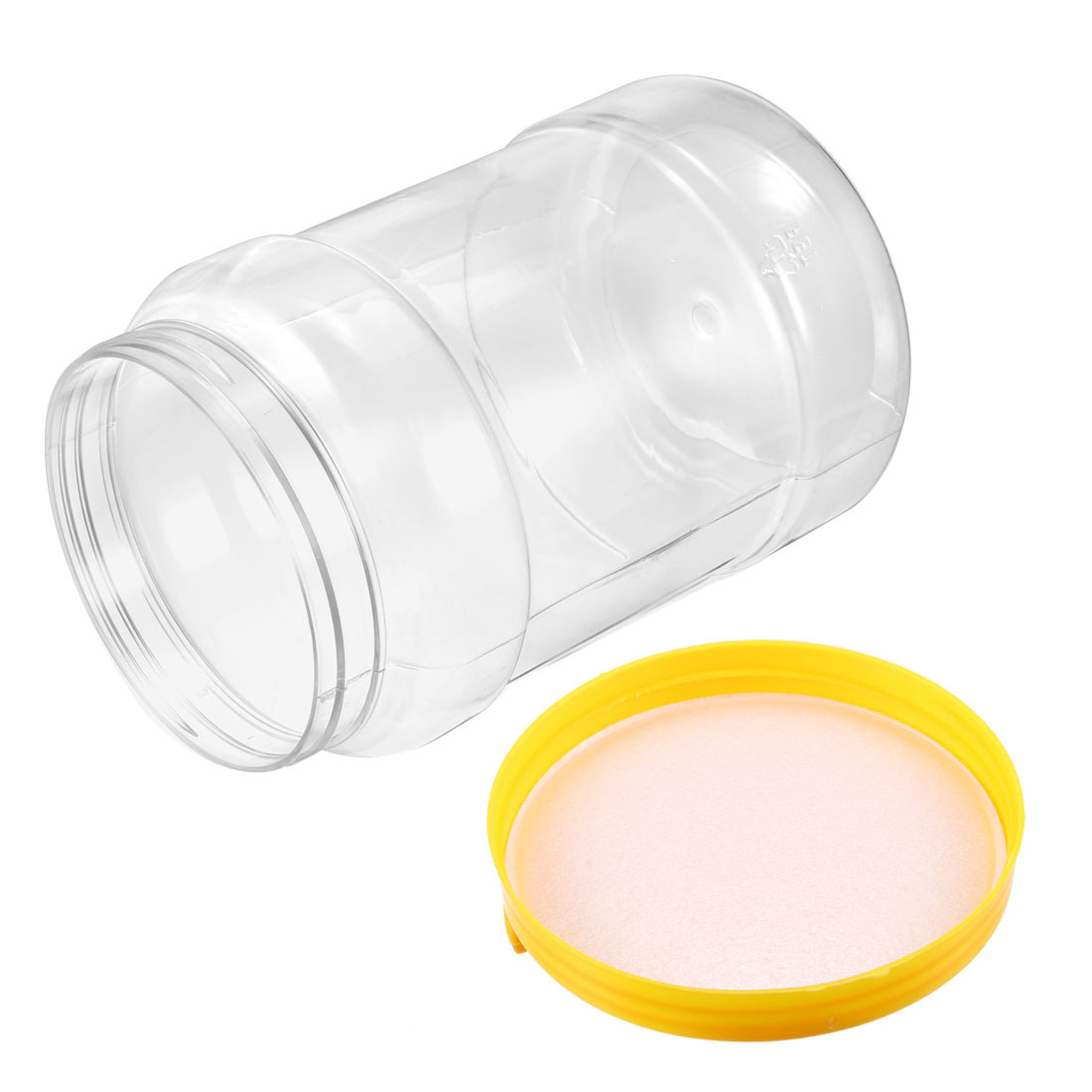 Empty Plastic Storage Jars 1100ml PET Screw-on Lids Sealed Honey Container 2pcs