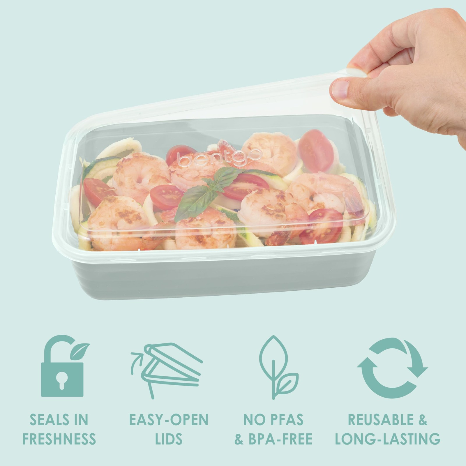 Prep – 20-Piece 1-Compartment Reusable Meal Prep Containers with Lids, PFAS &…