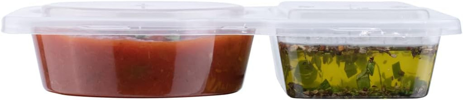 Futura 5 Ounce Snack Containers, 100 Microwavable Sauce Containers – 2 Compartme