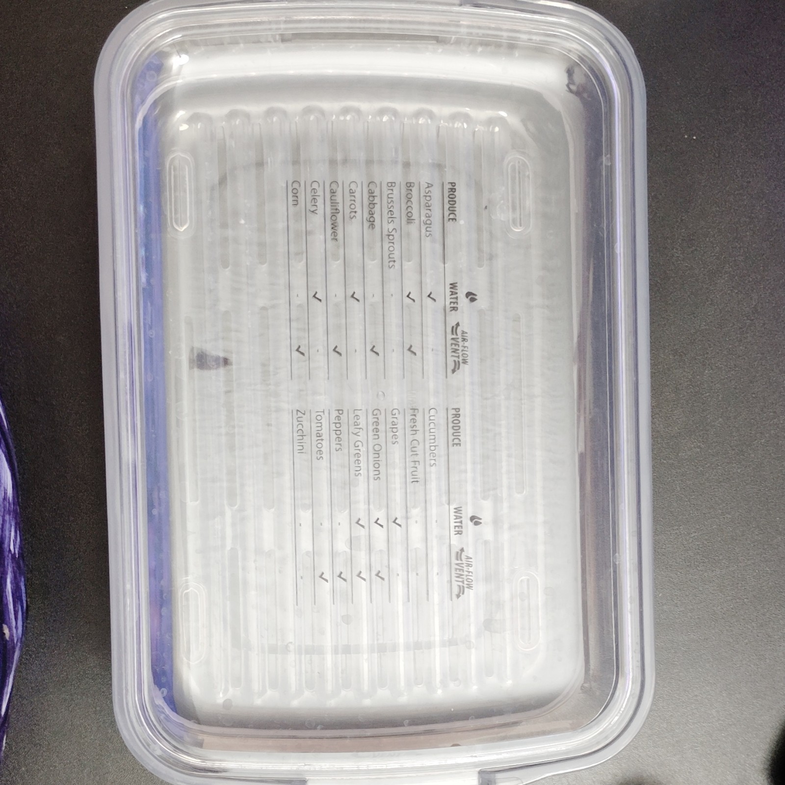 Progressive Produce Saver Rectangular Vented Lid Container Set, Clear/Black