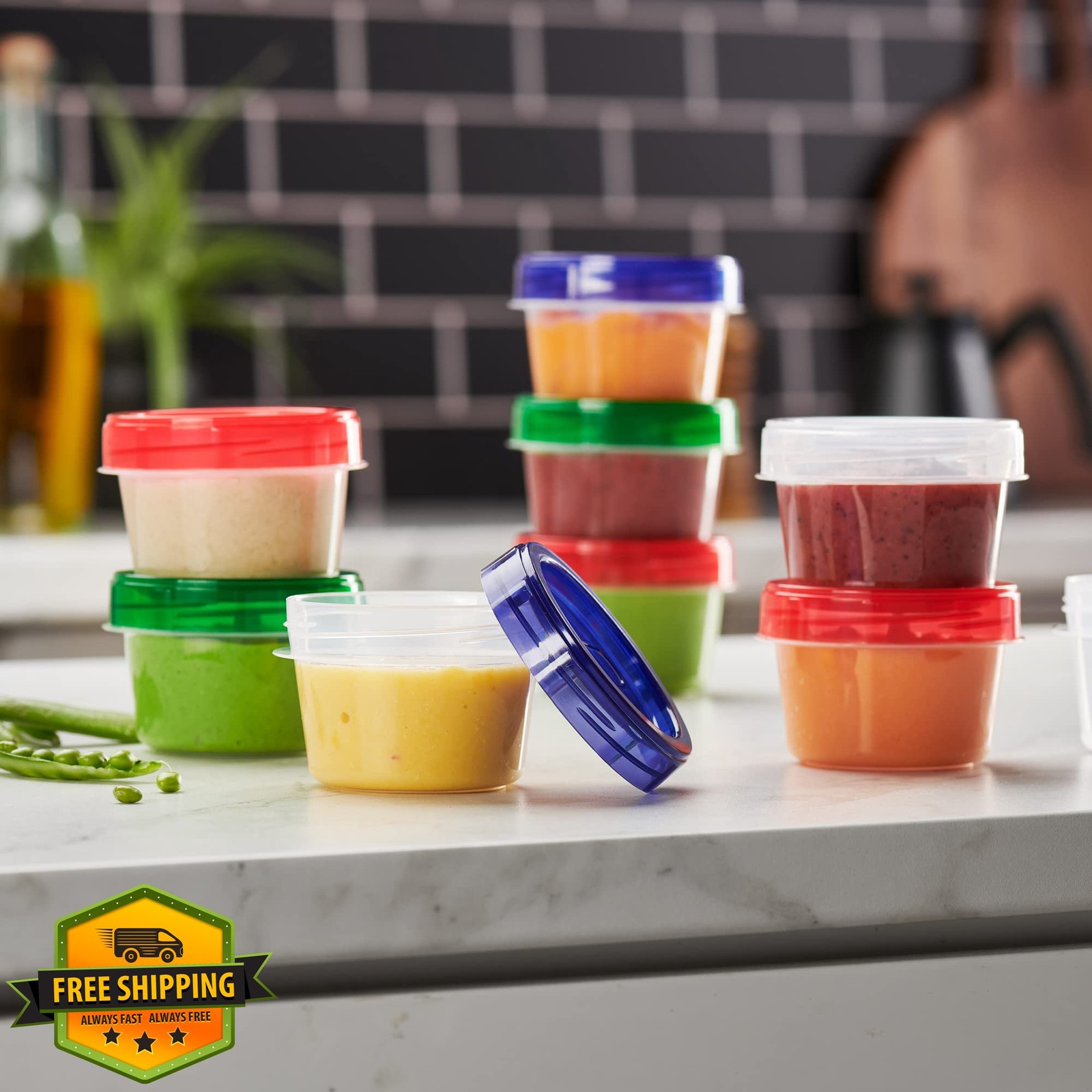 Elegant Disposables Baby Food Containers 24pk 4oz Twist Lids