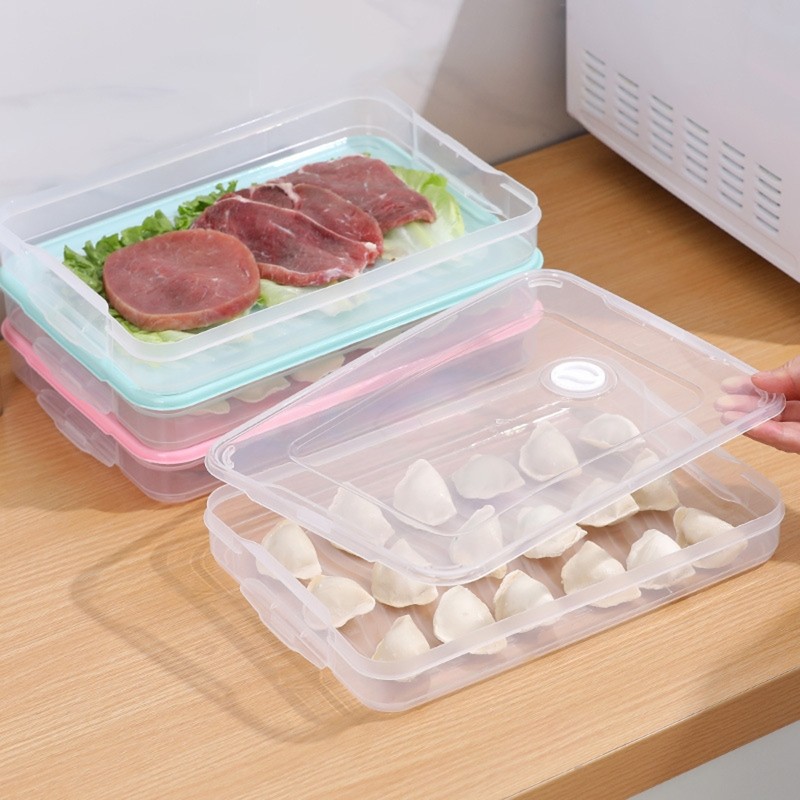Refrigerator Dumplings Box Stackable Egg Tray Airtight Kitchen Container